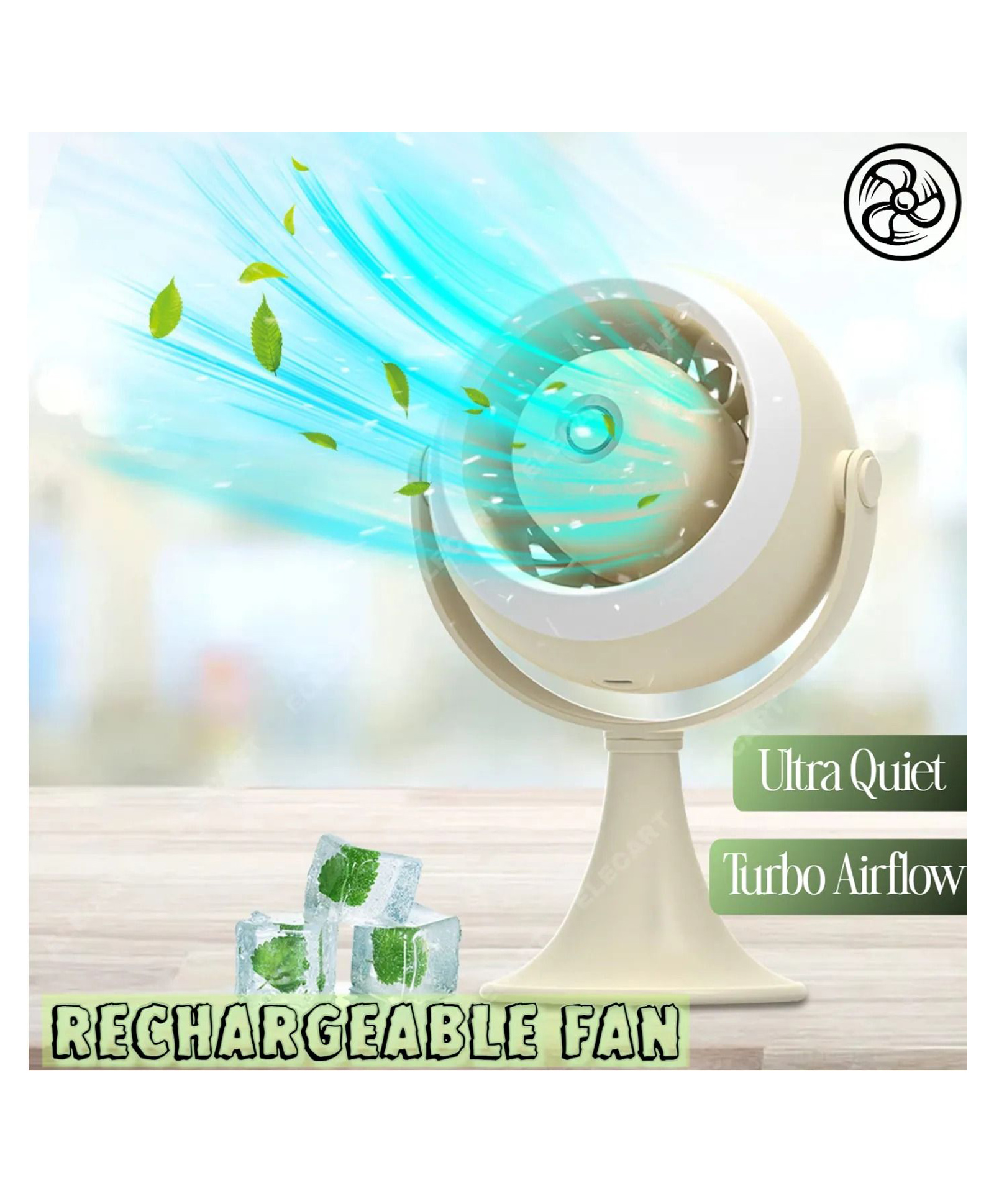 Elecart Mini Turbo Fan Portable USB Hand Fan Rechargeable | Small Size Personal Fan for Kids & Adults | Low Noise Portable Fan | Summer Cooling Usb Fan for Travel, Home (Pack 1 Random Colour)-image-2