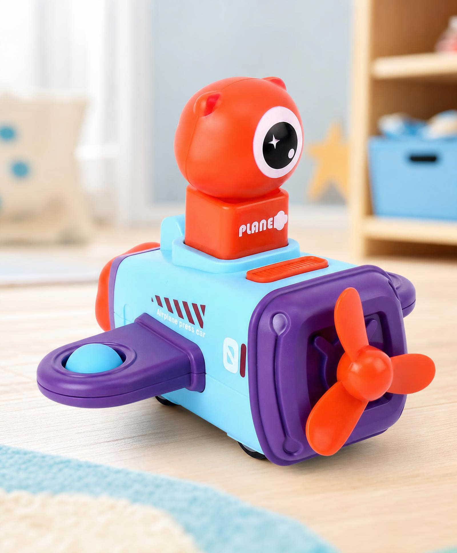 Press and Go Alien Airplane Car Toys with Spinning Propeller| 5-in-1 Play Set| Whistle, Pop-up Wings, Turn Head, Rotating Propeller, Push & Go| Fine Motor Skills| Toy for 3+ Years| Gifting Option-image-27