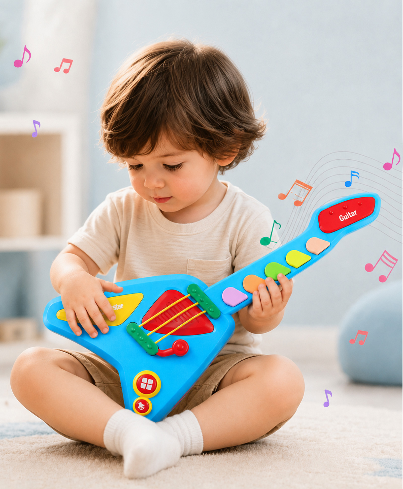 Babyhug Musical Guitar Toy with Lights| Battery Operated Multi-Functional Music Toy| Interactive Sound & Light Play| Easy to Play| BIS Certified| Gift for 12+ Months Boys & Girls| Interactive Play-image-36
