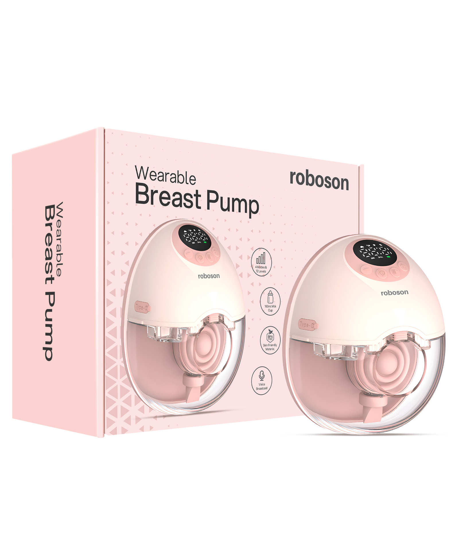 roboson Wearable Rechargeable Electrical Automatic Milk Pump with 4 Modes & 12 Levels, 1200mAh Lithium Battery BPA Free Milk Cup with 1 Year Warranty - 160 ml-image-10