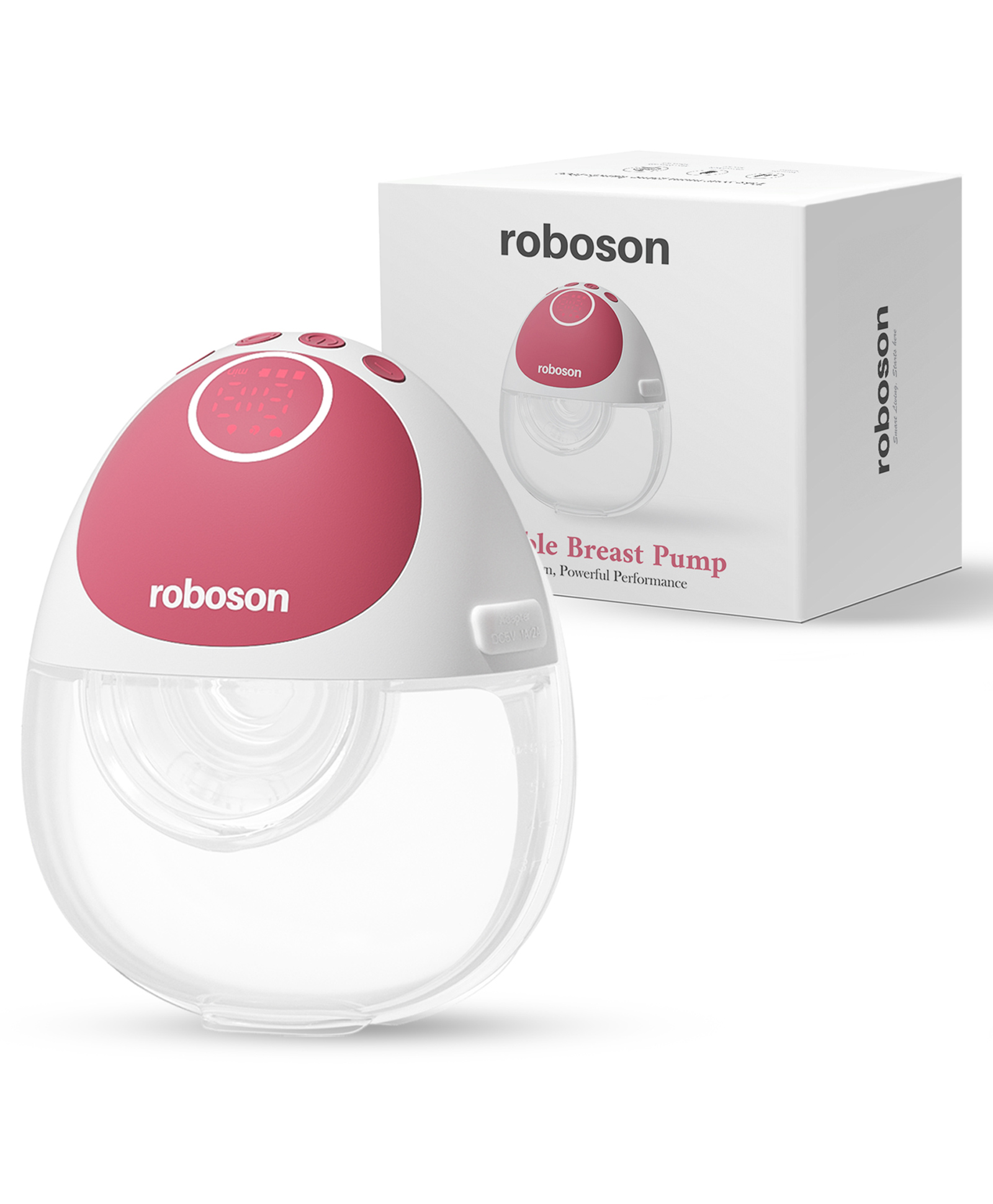 roboson Wearable Electric Automatic Breast Pump with 3 Modes & 12 Levels Maroon - 180 ml