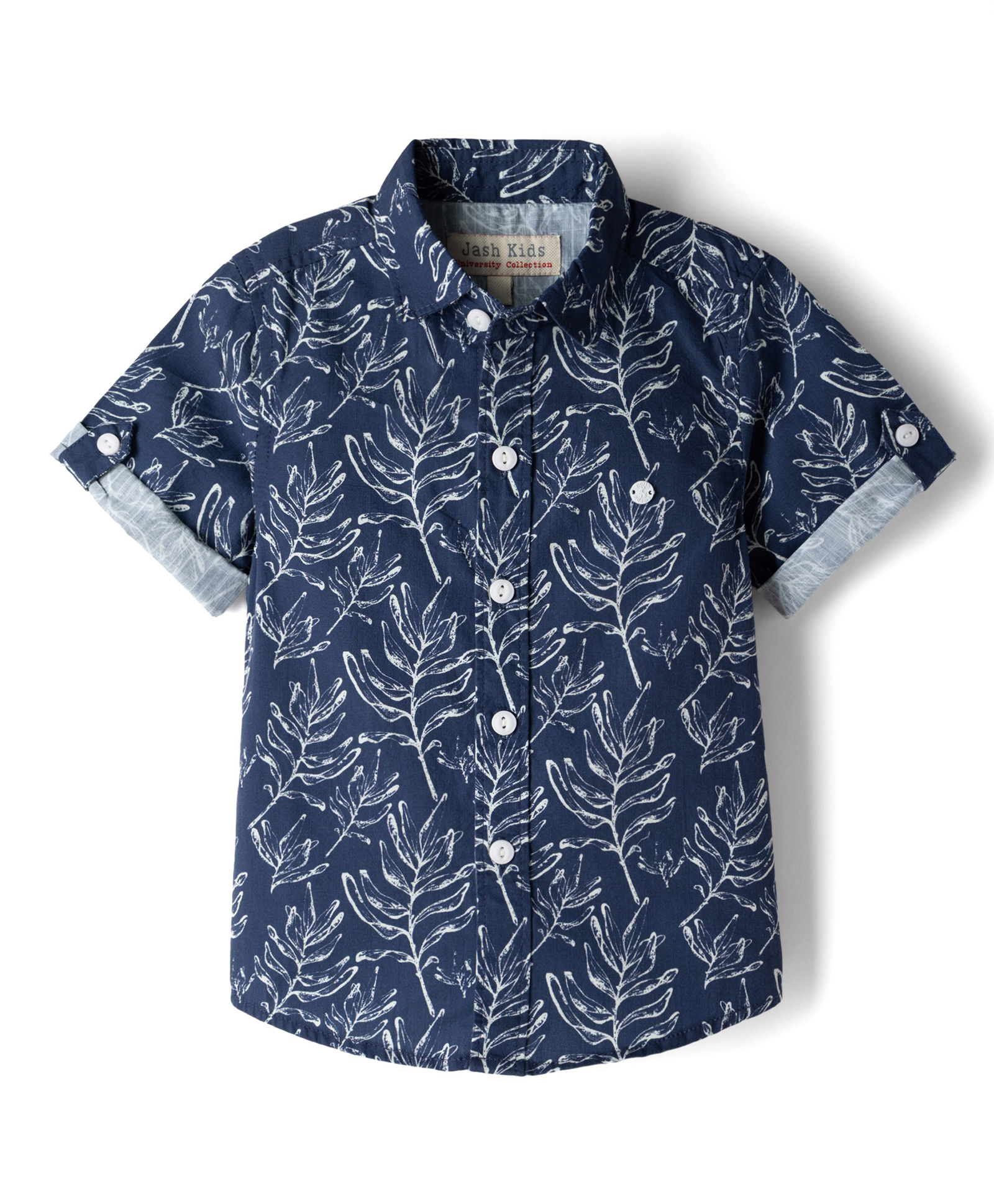 JASH KIDS Cotton Woven Half Sleeves Floral Printed Shirt - Navy Blue-picture-10
