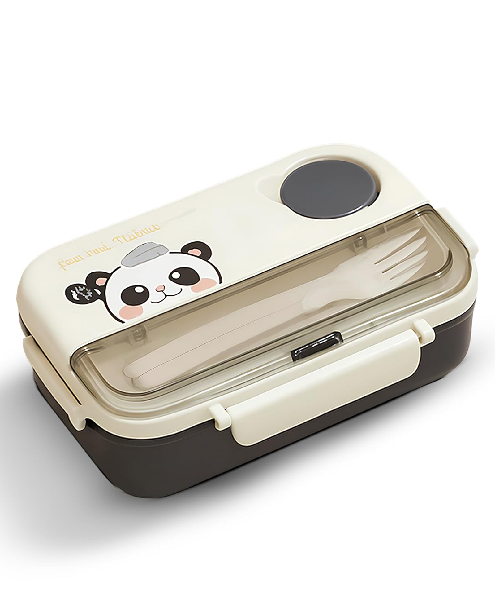 Baybee Bentozo Kids Lunch Box with Spoon | Leakproof Bento Box for School & Travel | Microwave & Oven Safe Stainless Steel Inner Tray | BPA-Free Hot Food Container for Toddlers & Children(900ml,White)-picture-21