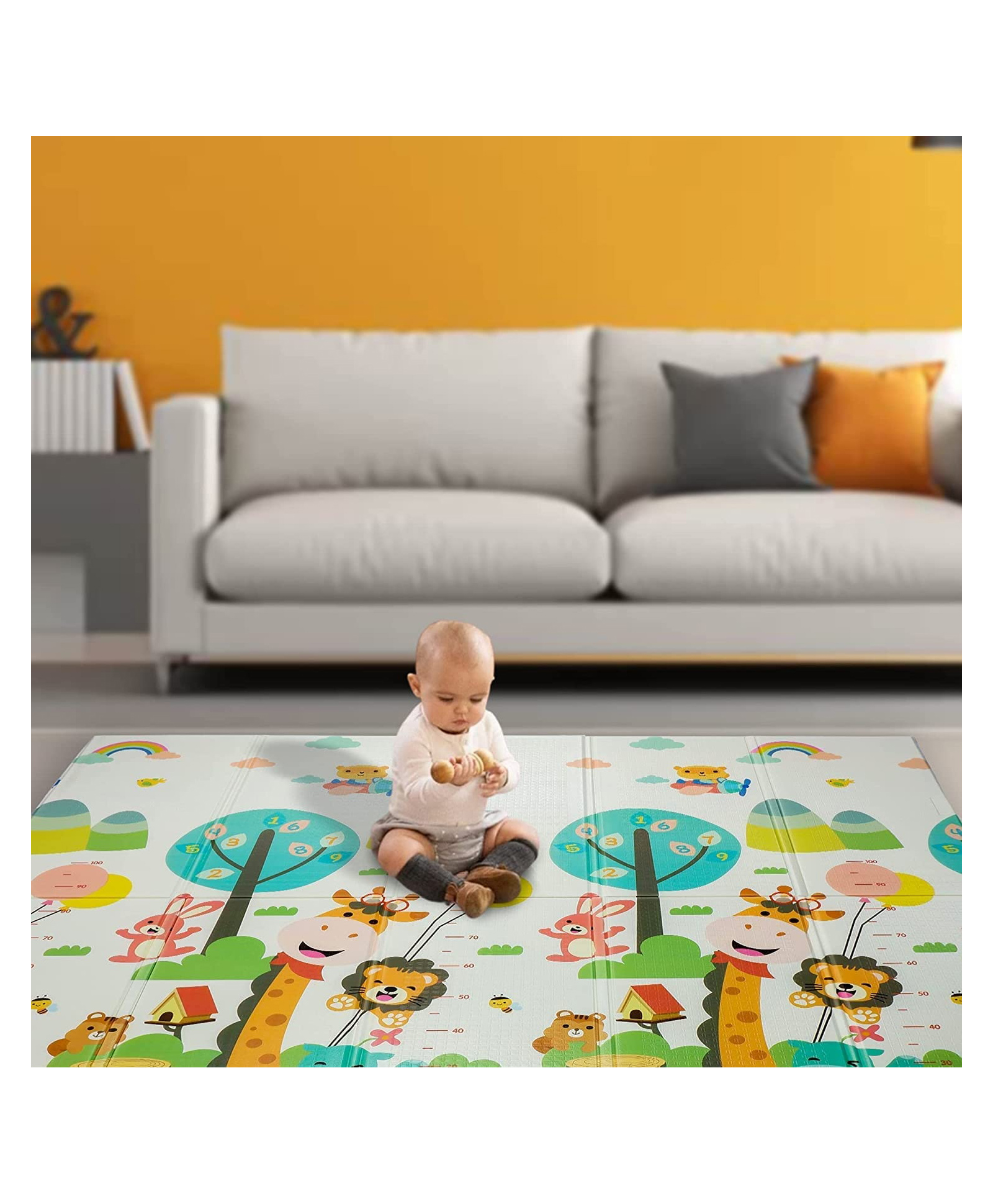 StarAndDaisy Baby Mats for Floor/Play Mat for Kids with Double Sided Water Proof/Baby Play Mat for Babies, Infants & Toddlers Reversible, Foldable Design-Multicolor-image-39