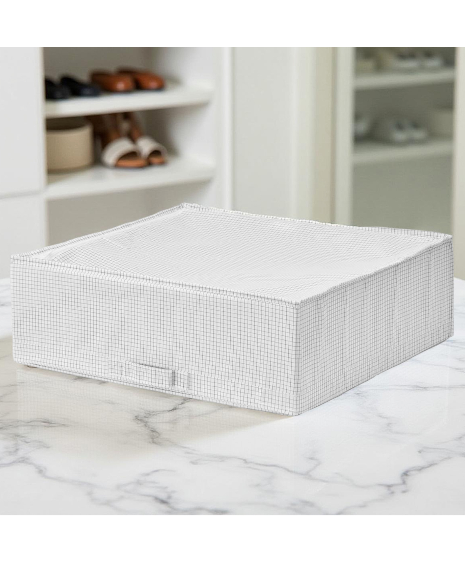 STOR Polyester Storage Organizer | Zip Lid, Foldable & Washable | Space-Saving for Closet & Under-Bed | White-picture-28