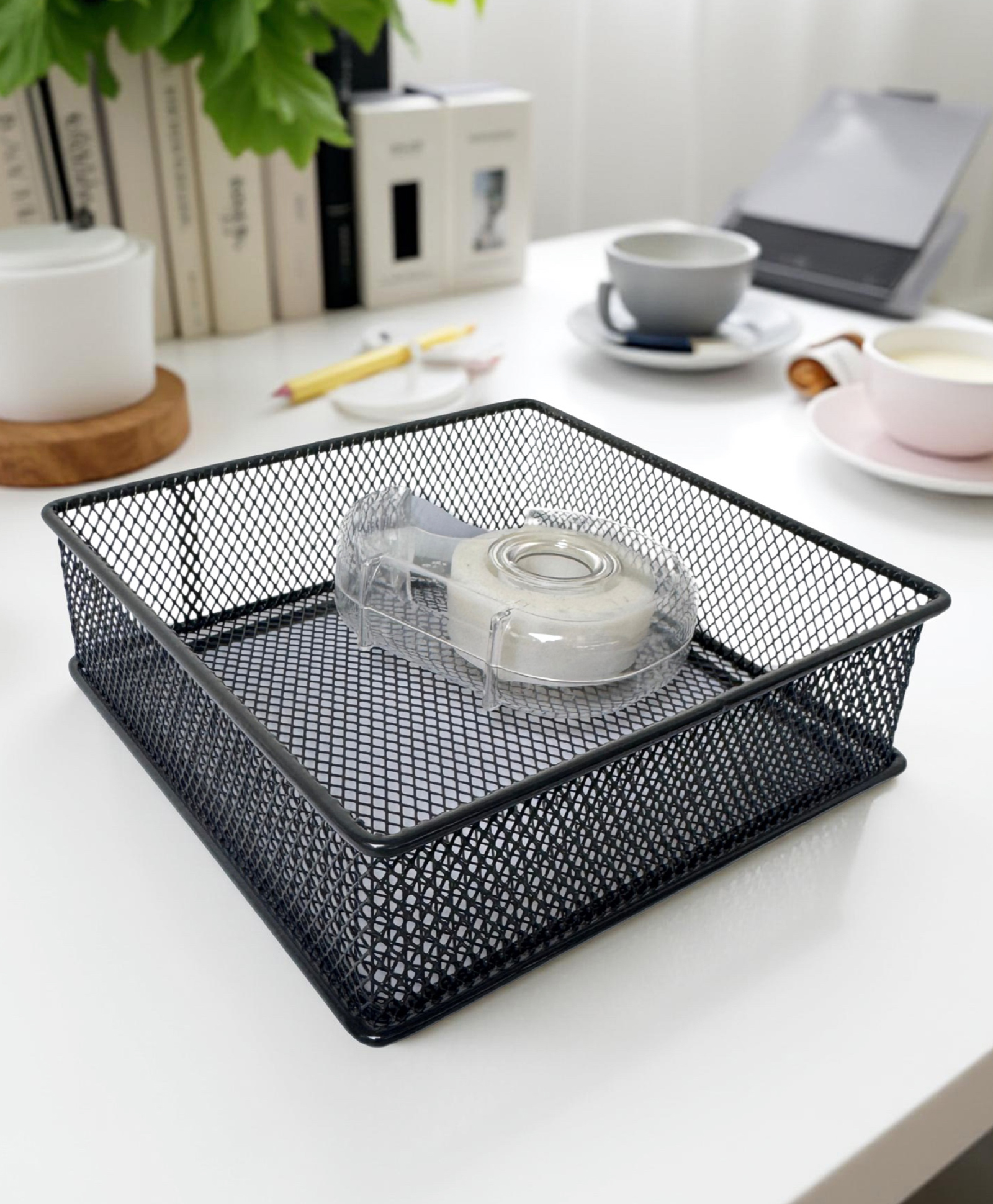 STOR Stackable Mesh Organizer | Sturdy Metal, Open-Mesh Space-Saving Storage for Home & Office | Ash Gray-image-41