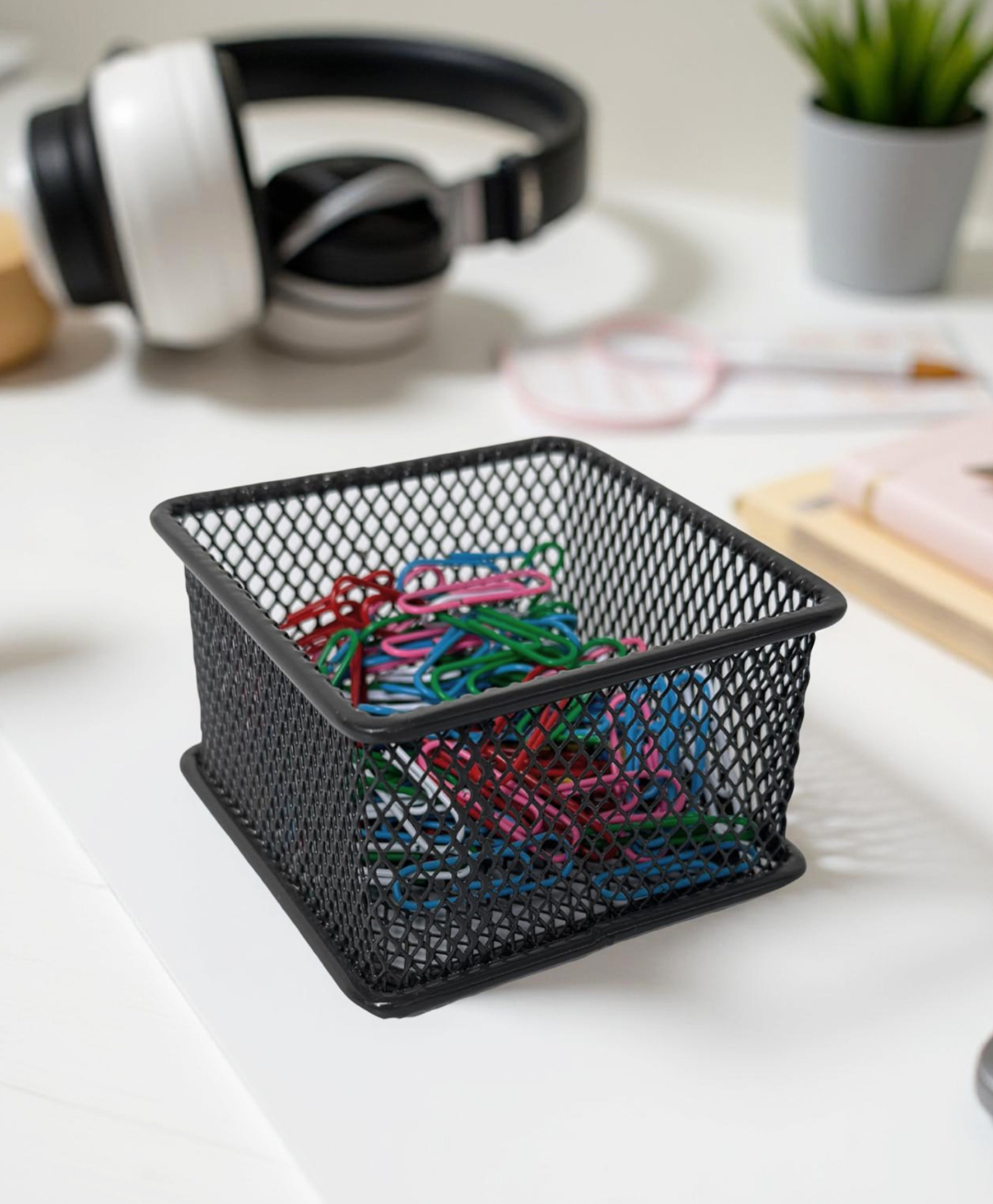 STOR Stackable Mesh Organizer | Sturdy Metal, Open-Mesh Space-Saving Storage for Home & Office | Ash Gray-image-36