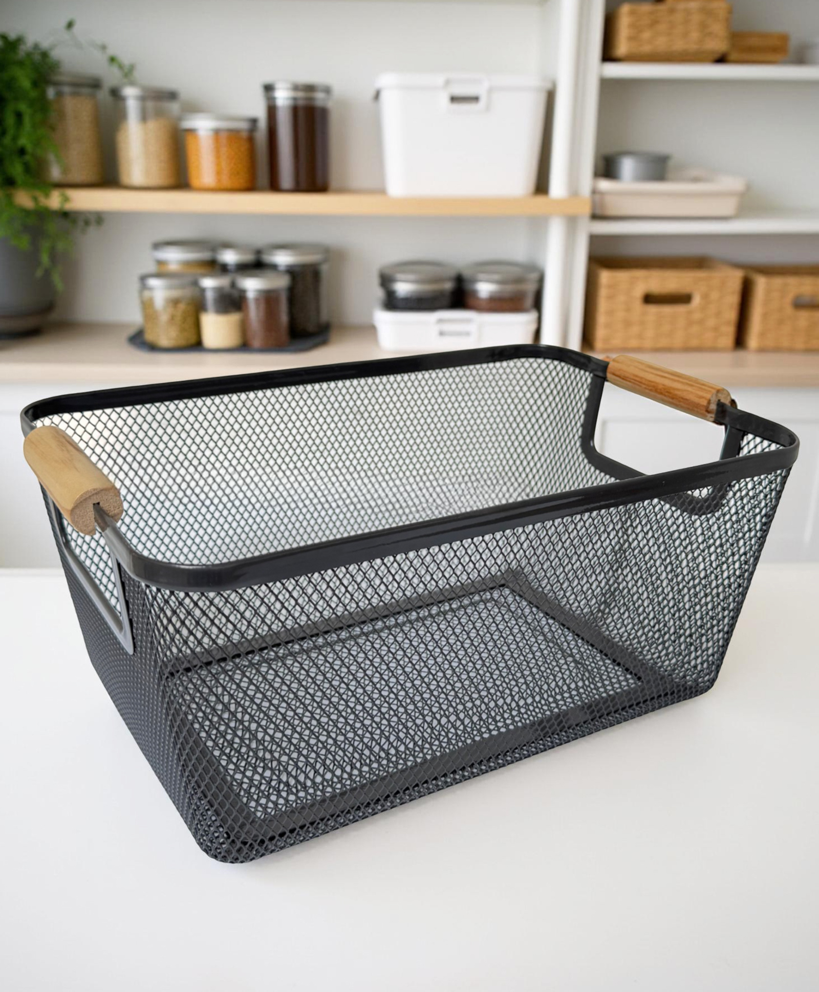 STOR Mesh Storage Basket 10.6L | Durable Metal, Open-Mesh Space-Saving Organizer | Ash Gray-image-24