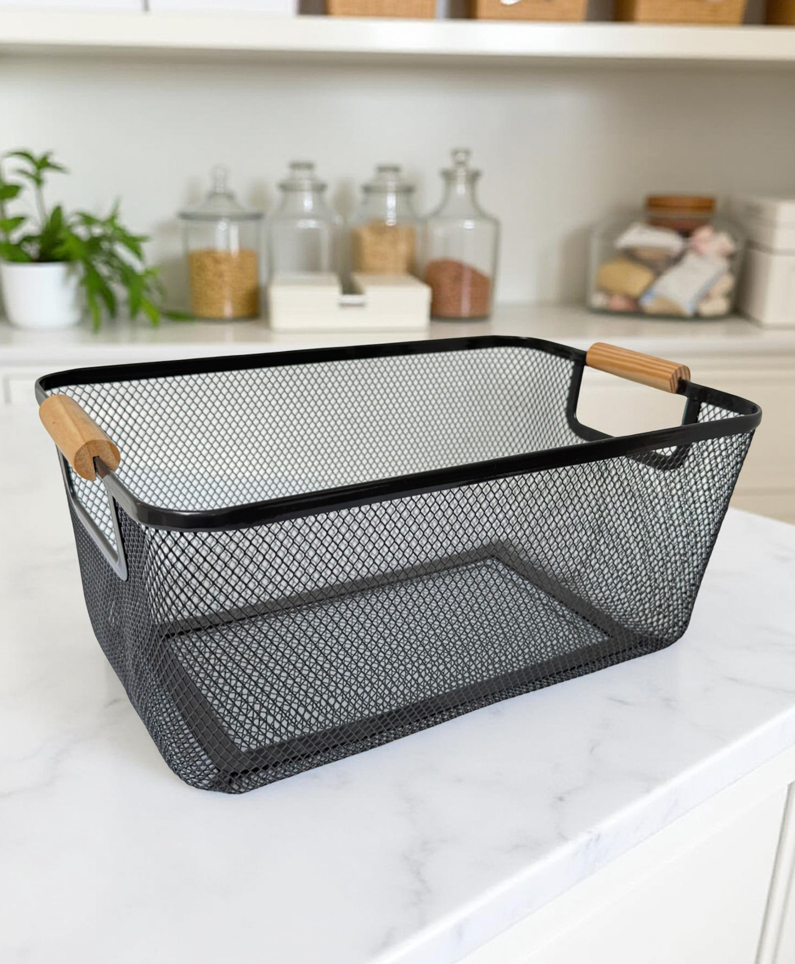 STOR Mesh Storage Basket 14L | Durable Metal, Open-Mesh Space-Saving Organizer | Ash Gray-image-23