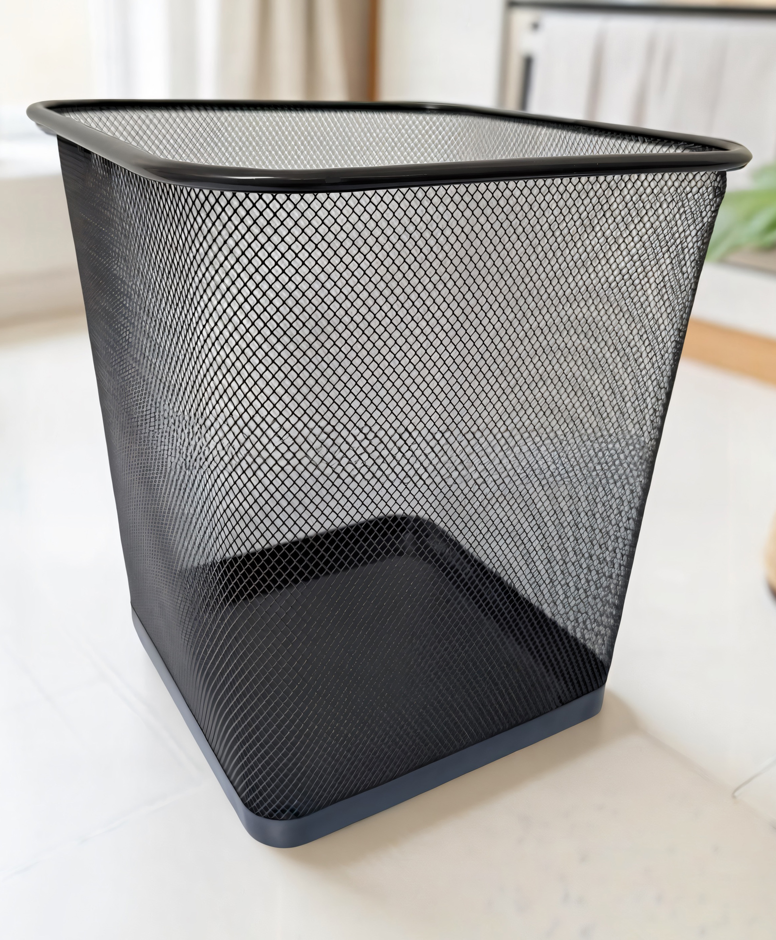 STOR Square Mesh Trash Can 14L | Rust-Proof Metal & Lightweight | Set of 1 | Ash Gray-image-38