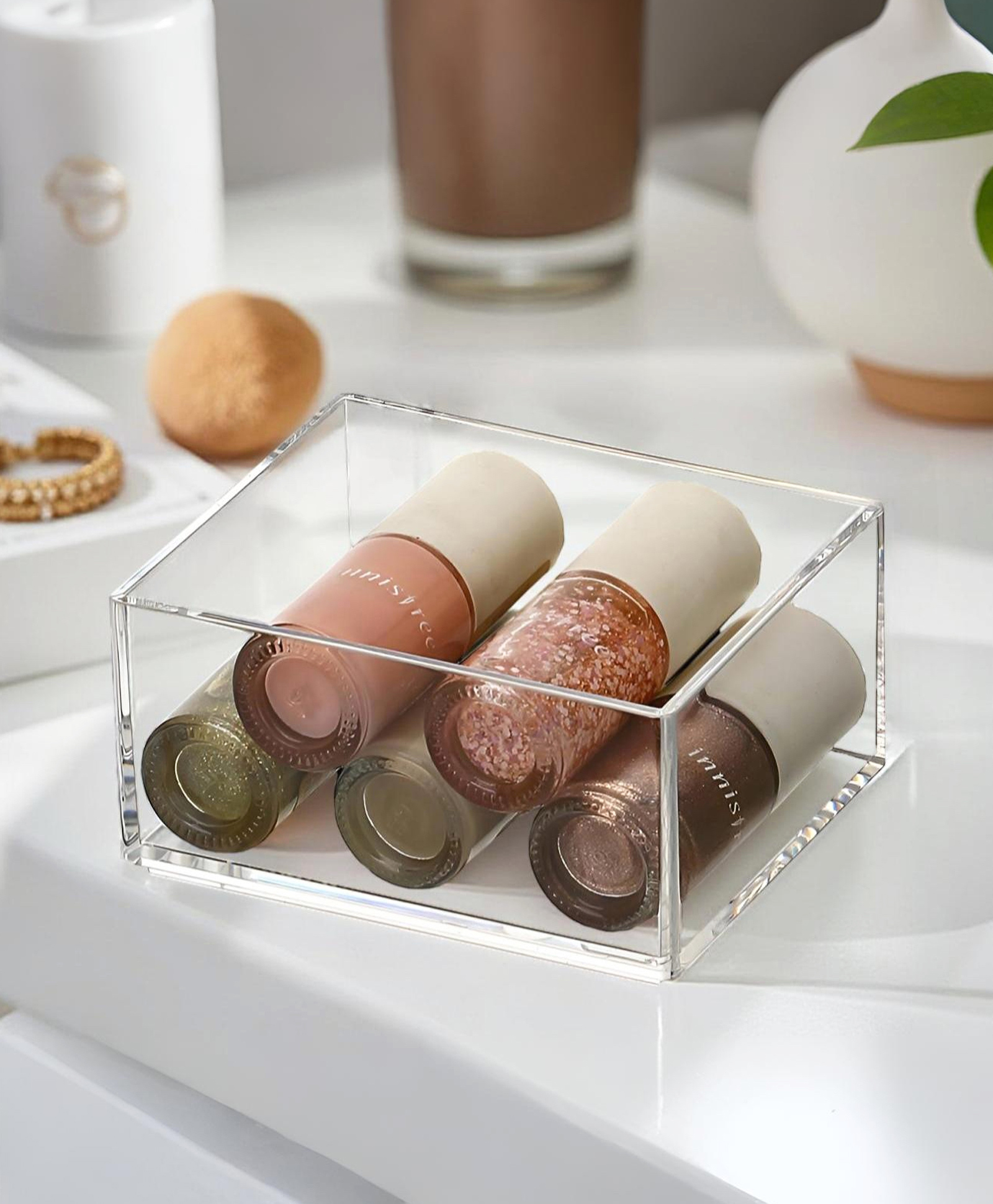 STOR Stackable Acrylic Organiser | Space-Saving Storage for Kitchen, Bathroom, Office & Closet | Transparent | Set of 3-image-8