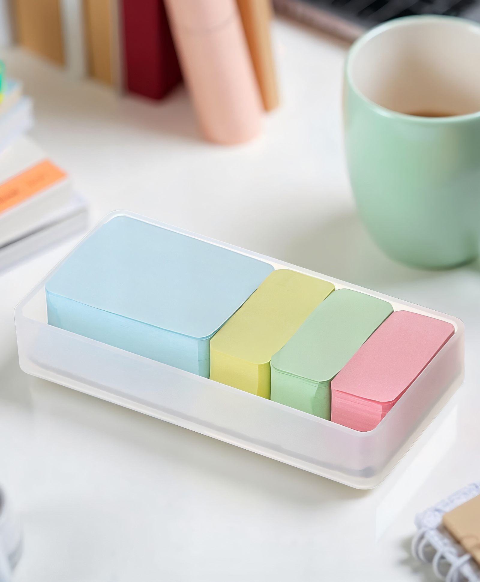 STOR Stackable Polypropylene Organiser | Ideal for Closet, Kitchen, Office & Bathroom | White | Set of 2-image-29