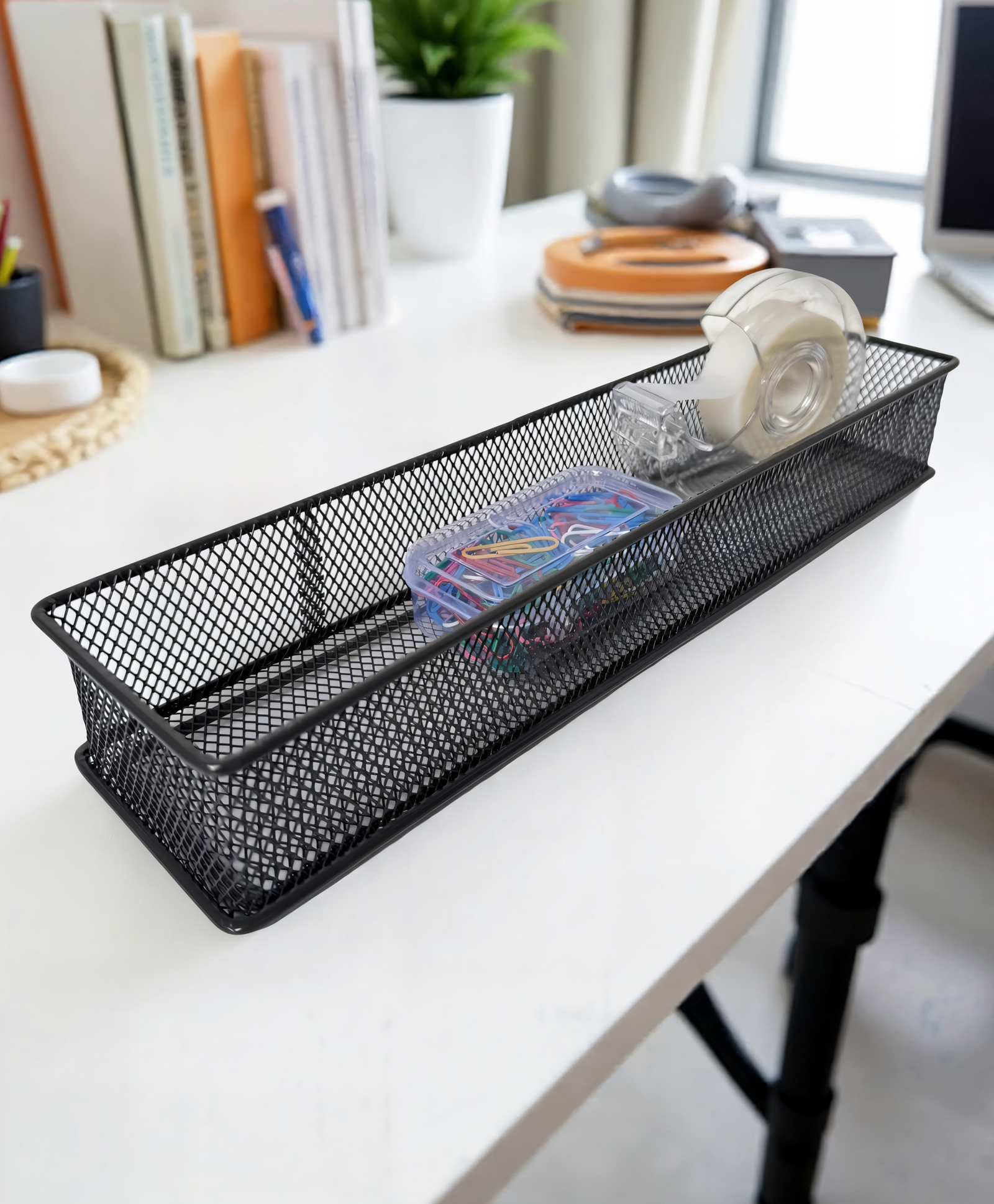 STOR Stackable Mesh Organizer | Sturdy Metal, Open-Mesh Storage for Home & Office | Ash Gray | Set of 2-image-29