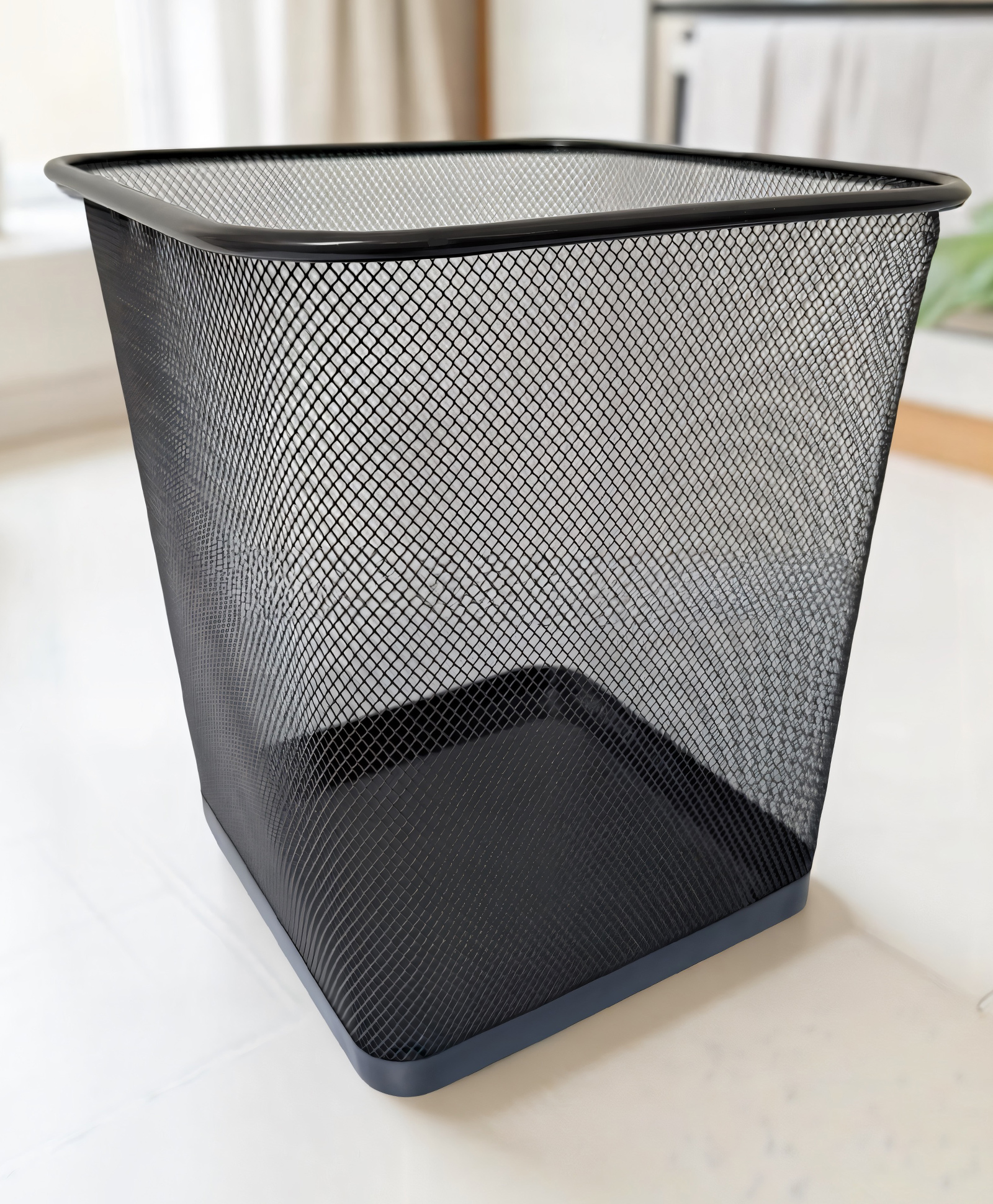 STOR Square Mesh Trash Can 14L | Rust-Proof Metal & Lightweight | Set of 2 | Ash Gray-image-28
