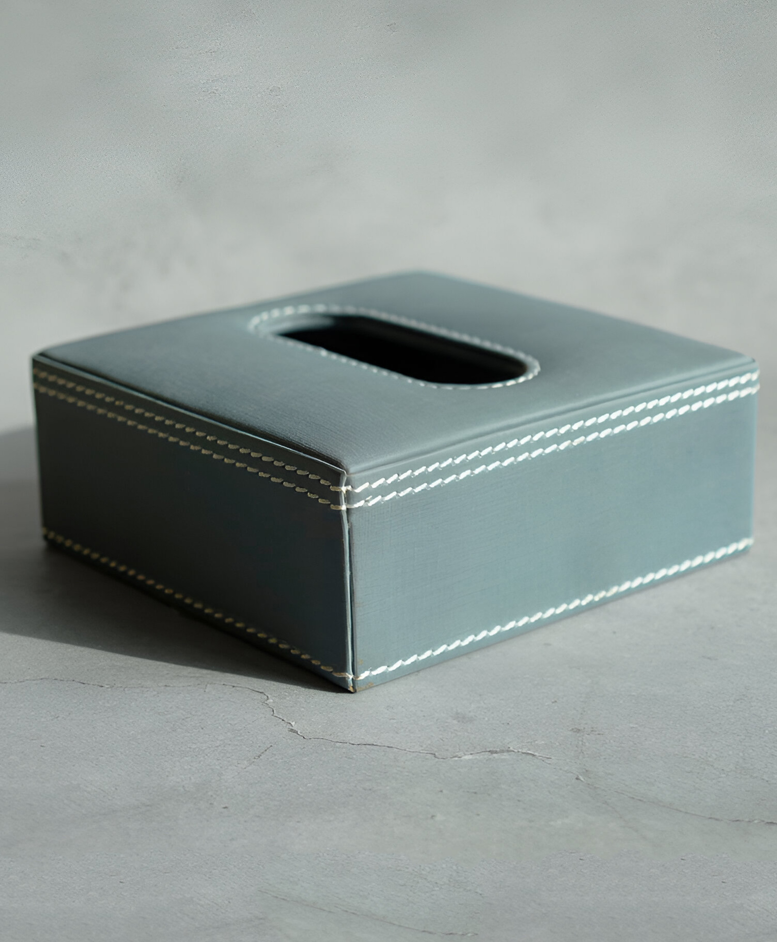 STOR PU Leather Square Tissue Box Holder | Ideal for Home & Office | Powder Blue-image-10