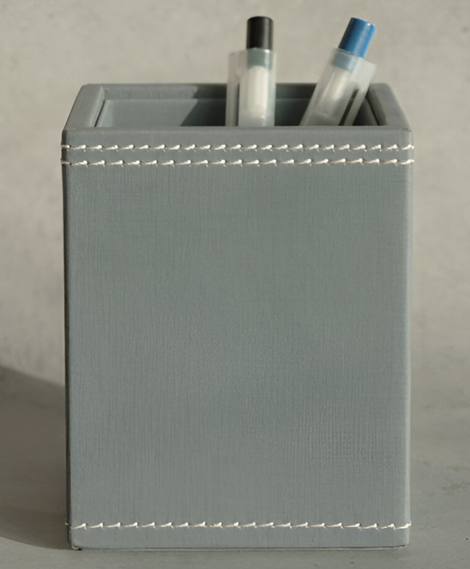 Stor Powder Blue PU Leather Stationery Holder | Stylish Desk Organizer for Home & Office-image-6