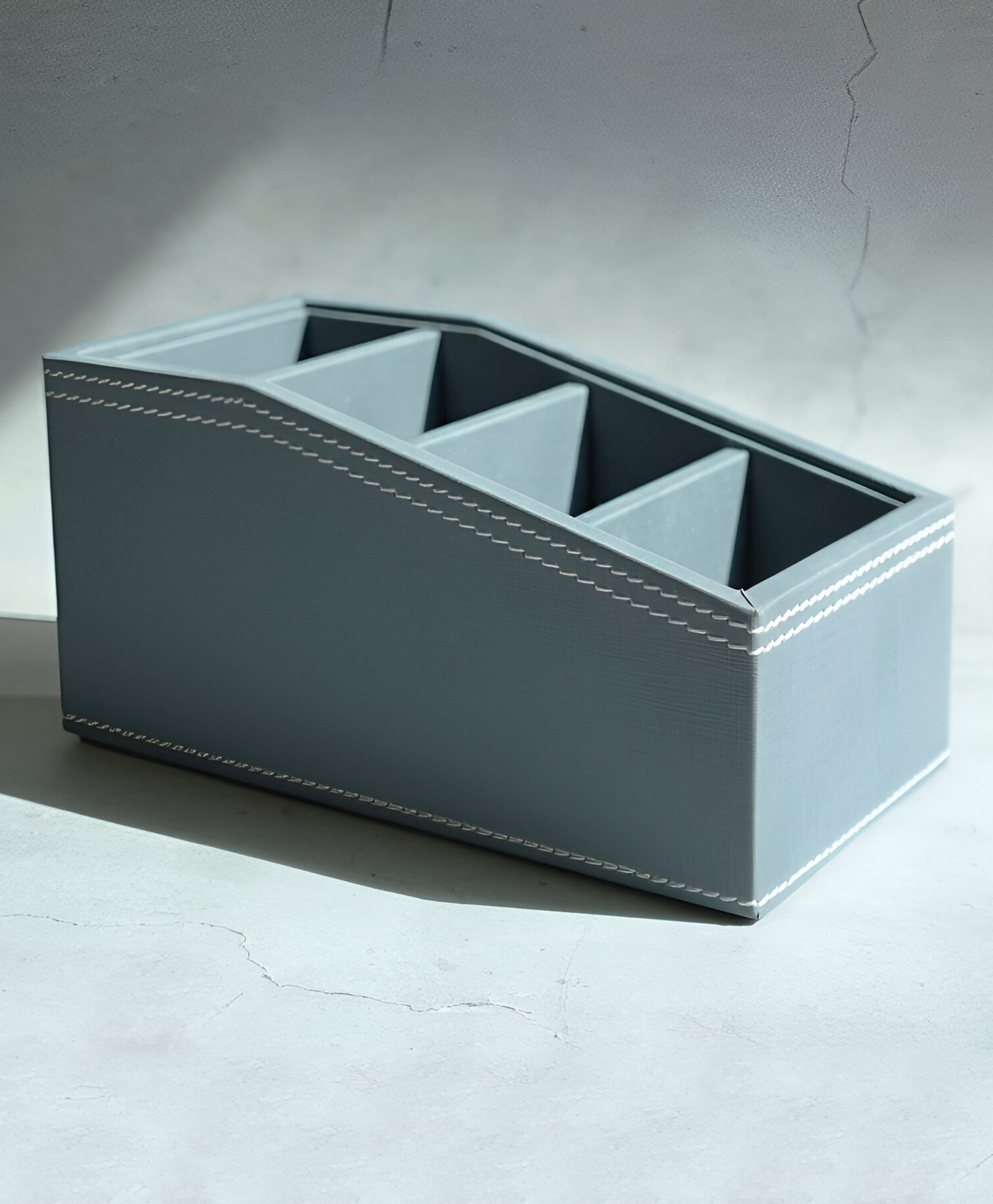 STOR PU Leather Remote Control Organizer | Holder for Remotes & Gadgets | Powder Blue-image-8