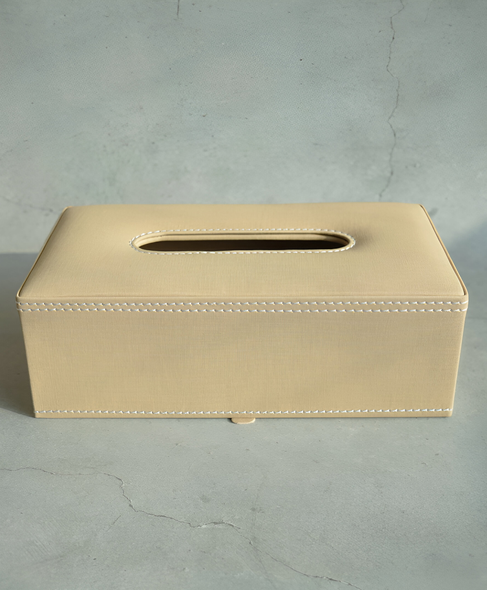 STOR PU Leather Rectangular Tissue Box Holder | Ideal for Home & Office | Sand Beige-image-14