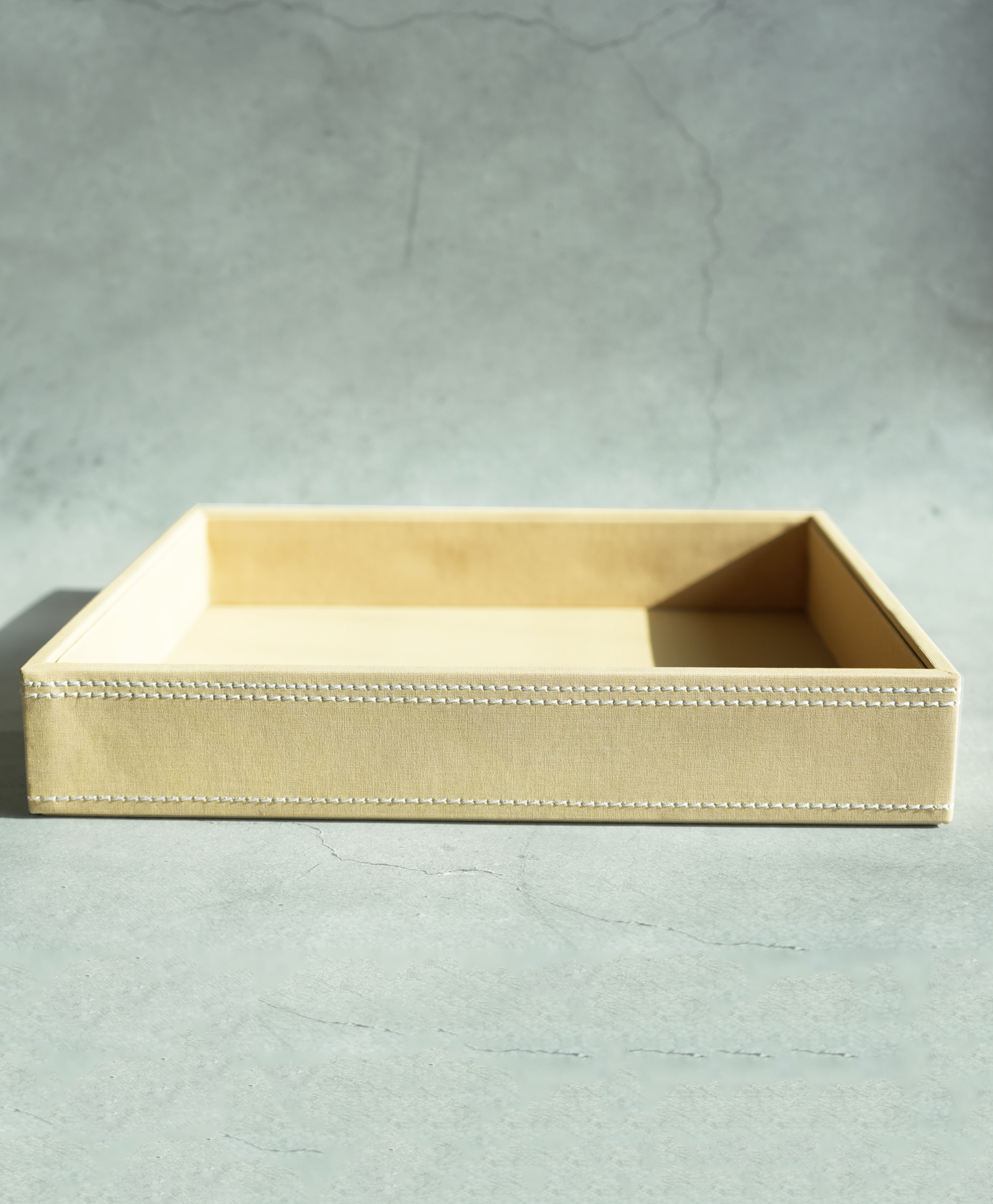 STOR Medium PU Leather Multipurpose Serving Tray | Home & Office Use | Sand Beige-image-1