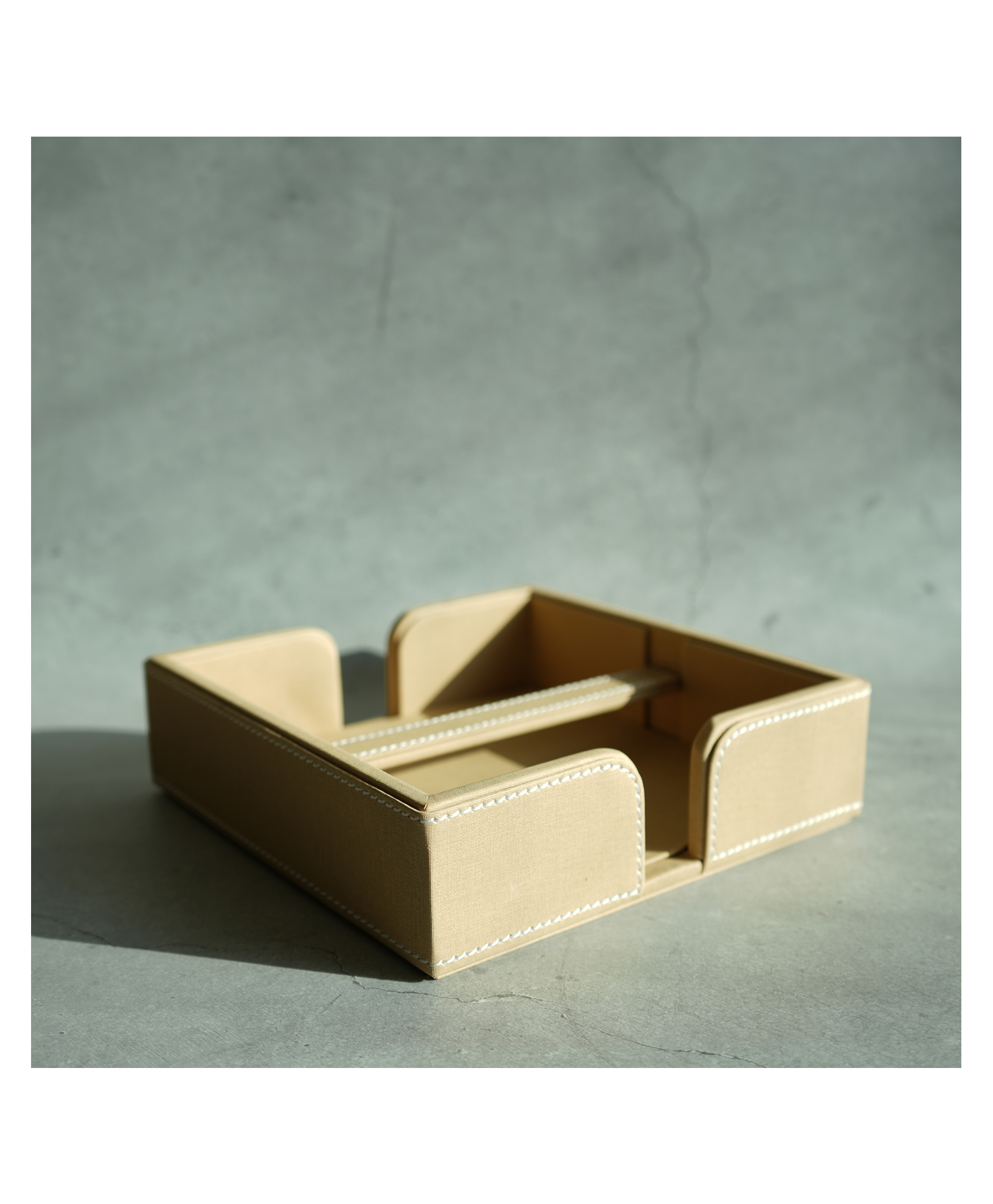 STOR PU Leather Tissue Holder | Weighted Bar Design | Sand Beige-image-13
