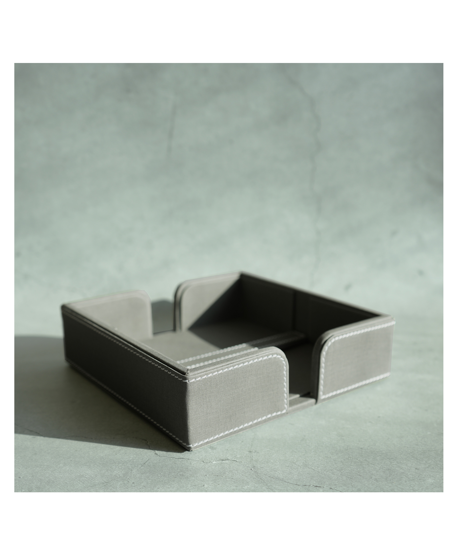 STOR PU Leather Tissue Holder | Weighted Bar Design | Stone Gray-image-3