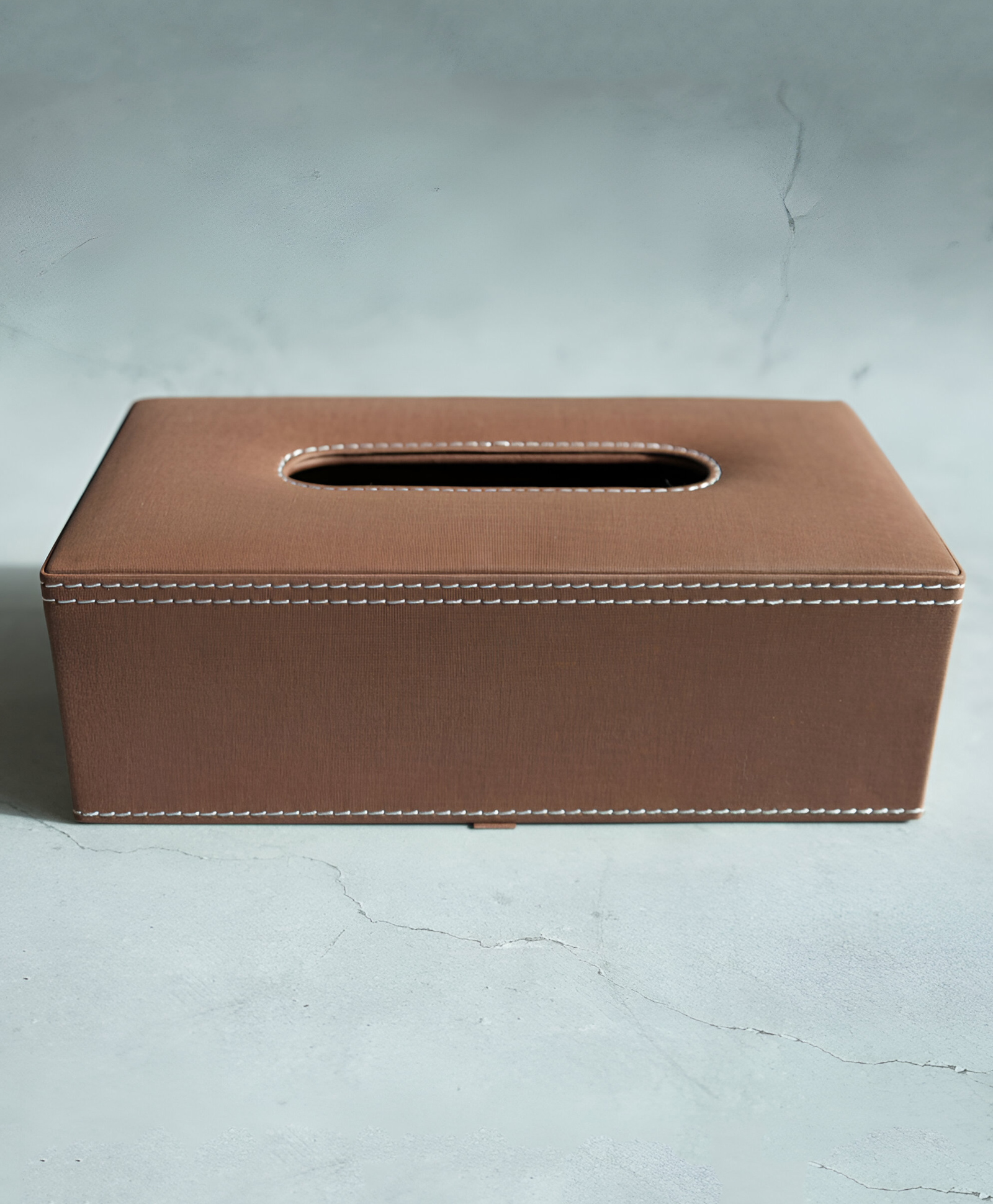 STOR PU Leather Rectangular Tissue Box Holder | Ideal for Home & Office | Umber Brown-image-13