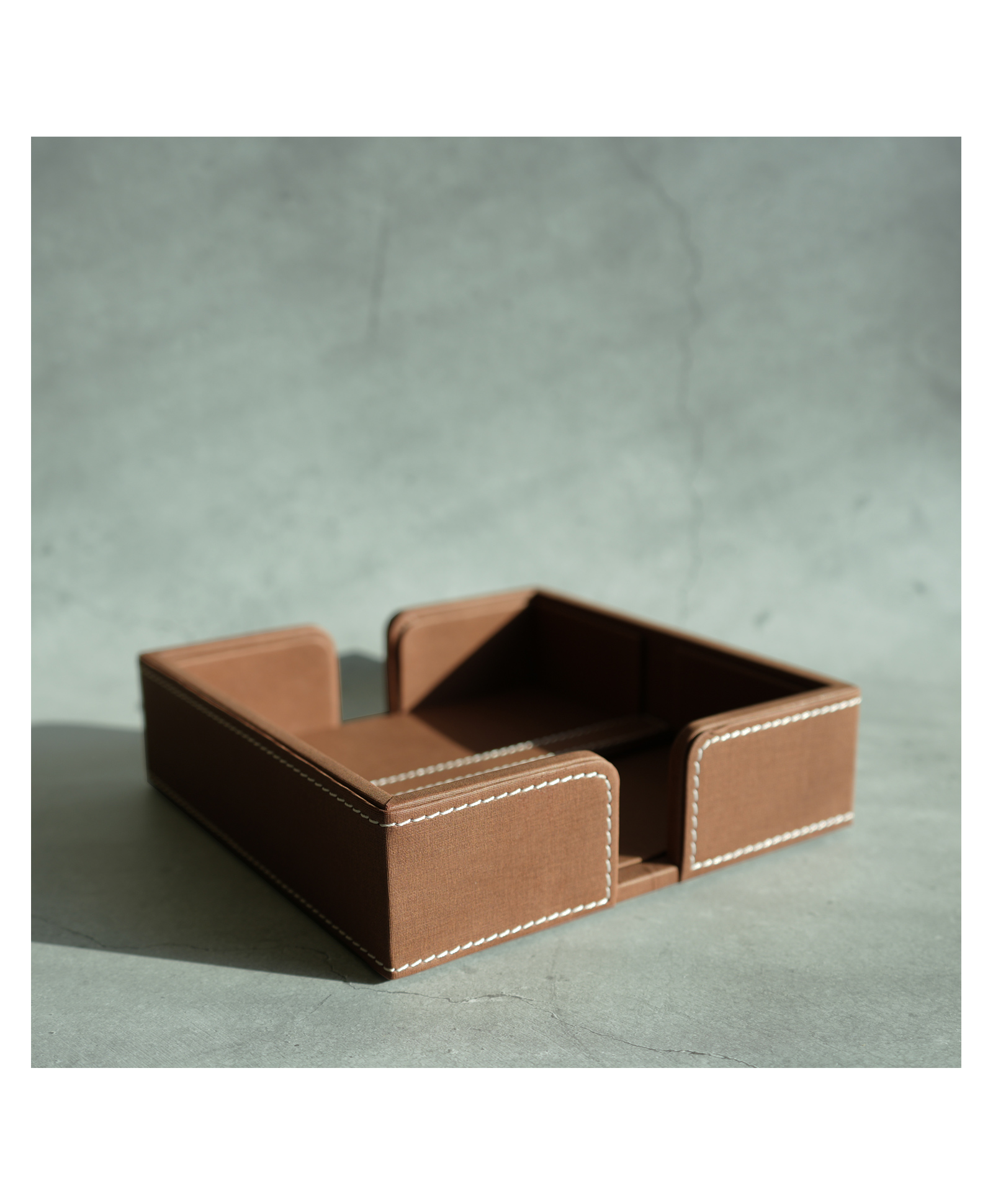 STOR PU Leather Tissue Holder | Weighted Bar Design | Umber Brown-image-11