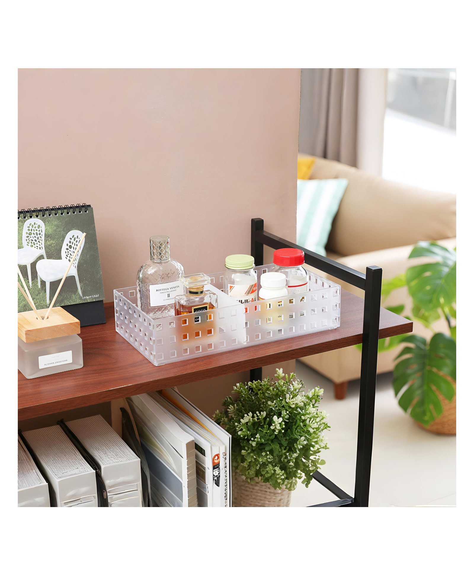 STOR Modular Polystyrene Storage Organiser 2.47L| With Rubber Feet | Frosted White-image-9