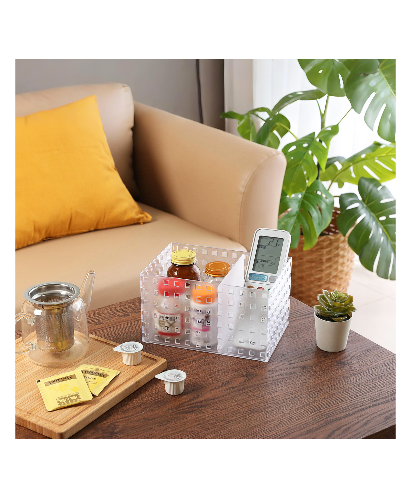 STOR Modular Polystyrene Storage Organiser 4.82L | With Rubber Feet | Frosted White-image-13