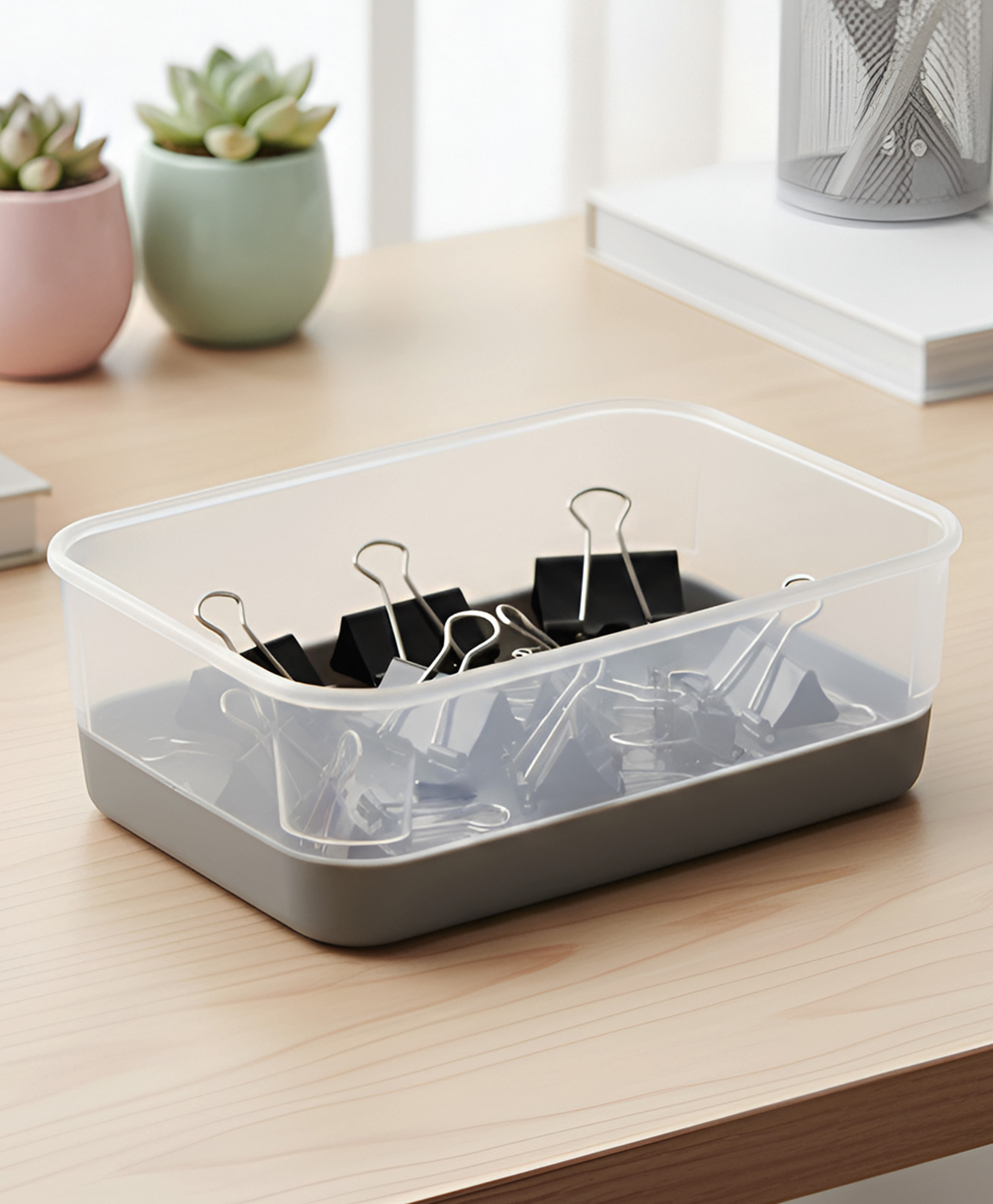 STOR Modular Polypropylene Storage Organiser 0.5L | Rounded Corners & Smooth Edges | Ash Gray & Transparent-picture-11