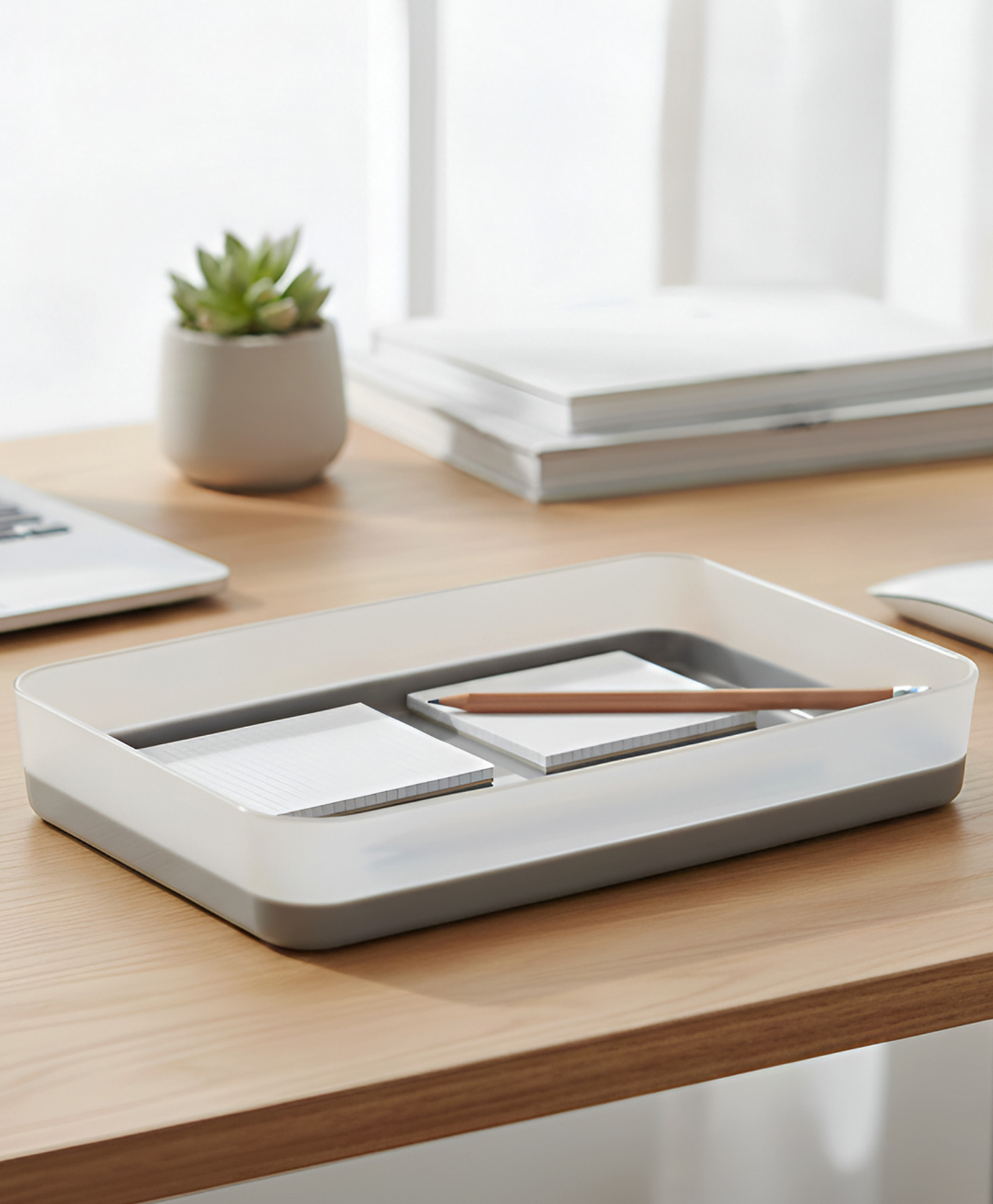 STOR Modular Polypropylene Storage Organiser 1.07L | Rounded Corners & Smooth Edges | Ash Gray & Transparent-image-4