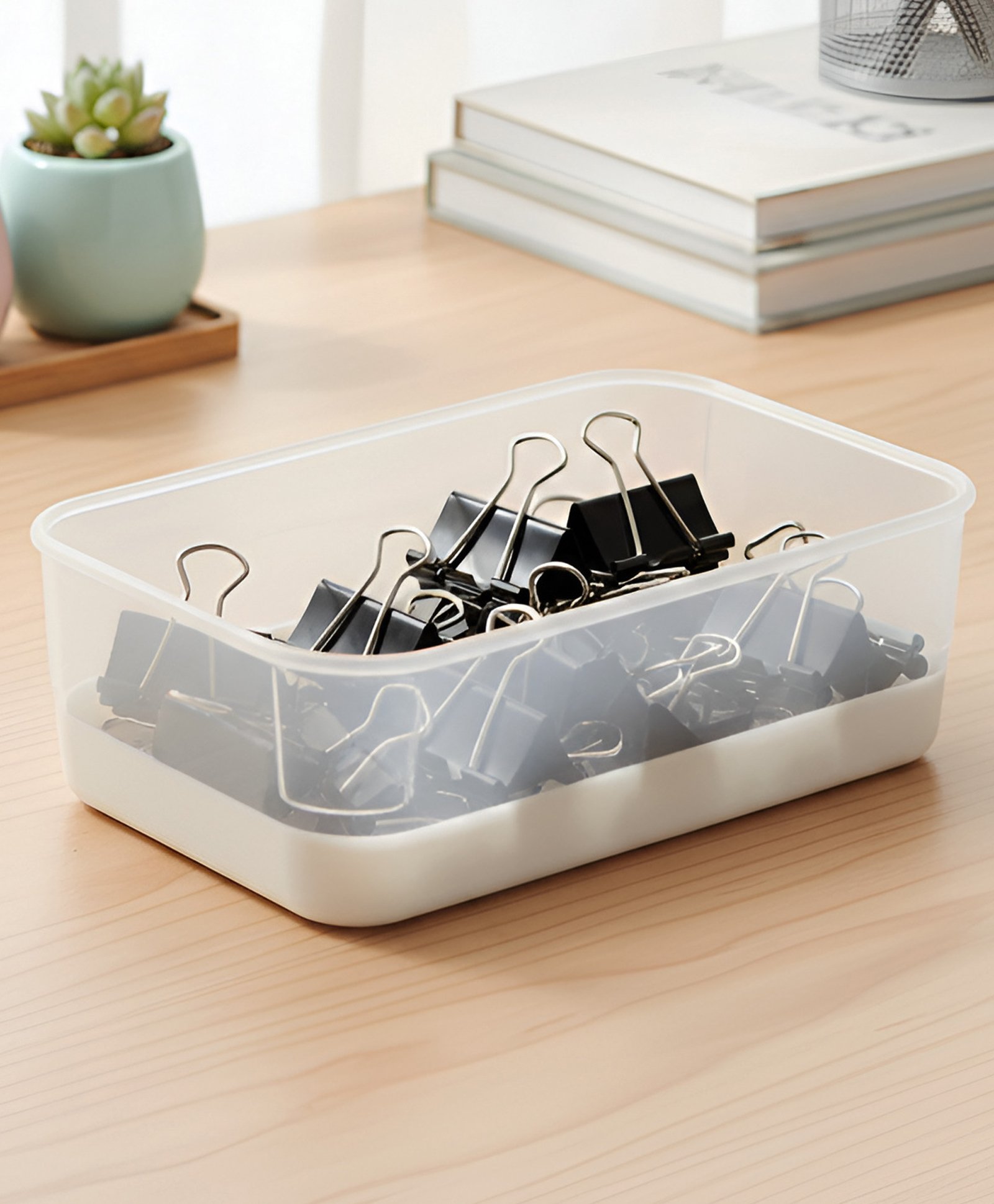 STOR Modular Polypropylene Storage Organiser 0.50L| Rounded Corners & Smooth Edges | Ecru White & Transparent-image-7