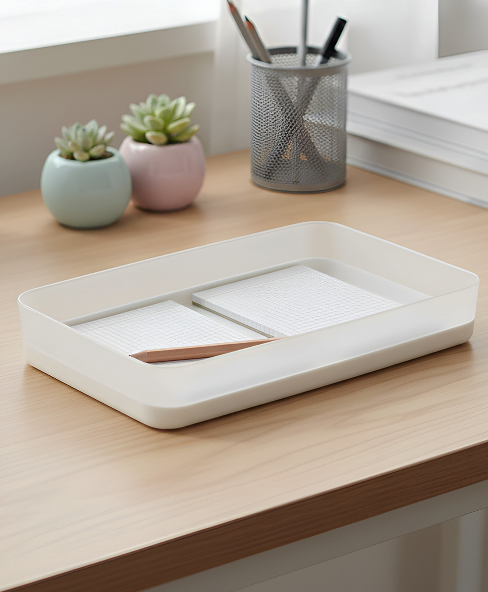 STOR Modular Polypropylene Storage Organiser 1.07L | Rounded Corners & Smooth Edges | Ecru White & Transparent-image-6