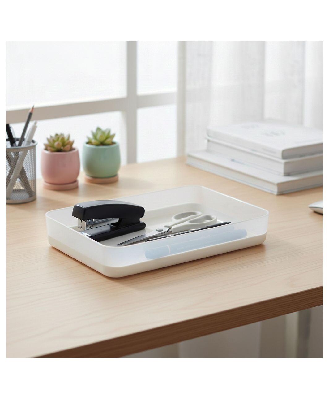 STOR Modular Polypropylene Storage Organiser 3.57L | Rounded Corners & Smooth Edges | Ecru White & Transparent-image-26