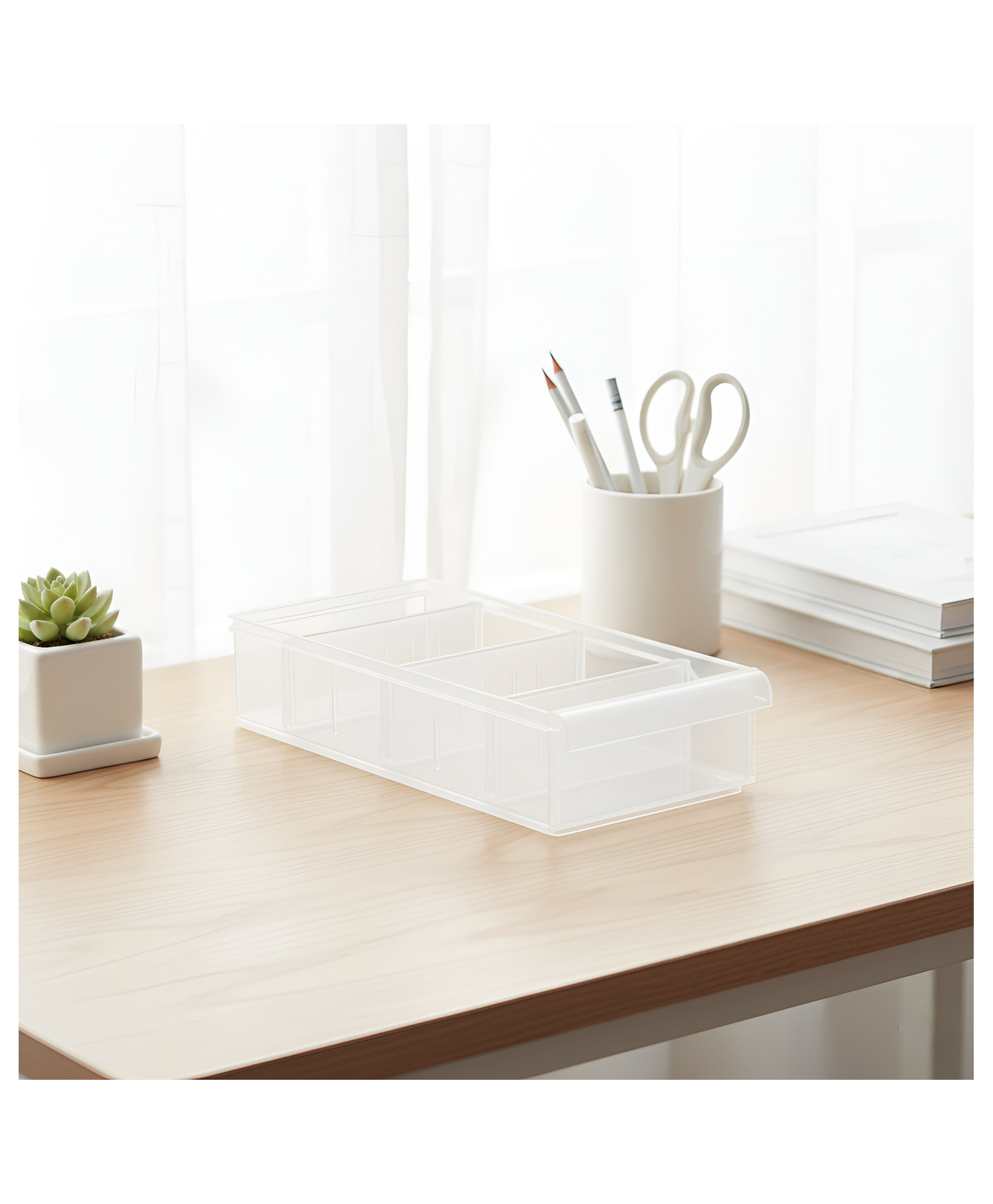 STOR Stackable Polypropylene Storage Bin 1.82L | Ideal for Home & Office | Frosted White-image-5