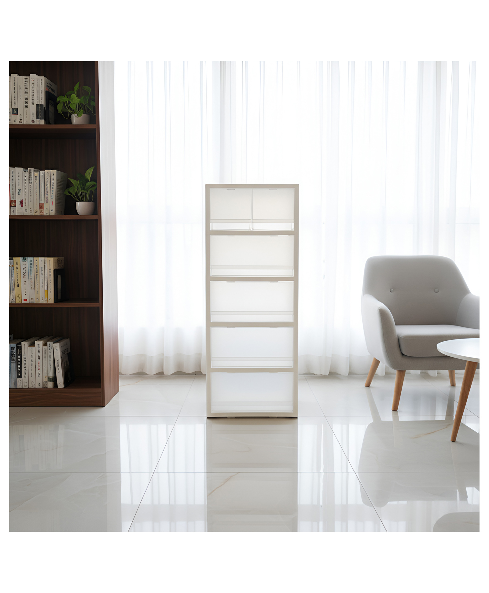 STOR Modular Polypropylene 6-Drawer Set Storage Unit 159.01L | Smooth Gliding Drawers | Frosted White-image-11