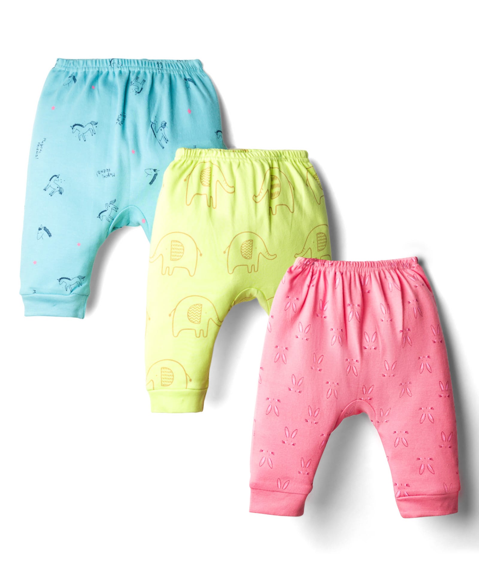 Zero Interlock Knit Full Length Diaper Leggings With Animal Print Pack of 3 - Multicolor-image-29