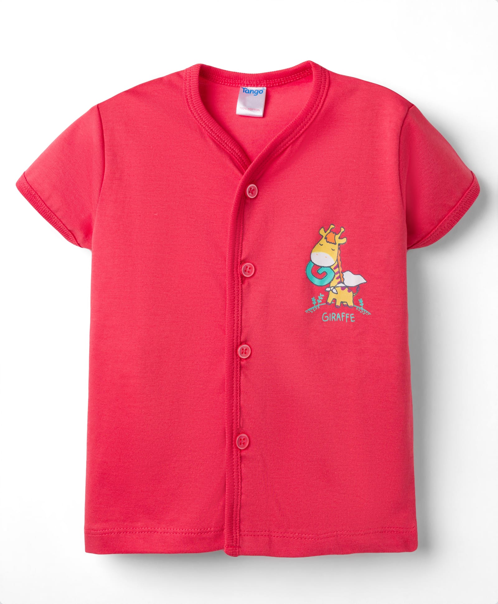 Tango Single Jersey Knit Half Sleeves Giraffe Printed Jhabla - Red-picture-32