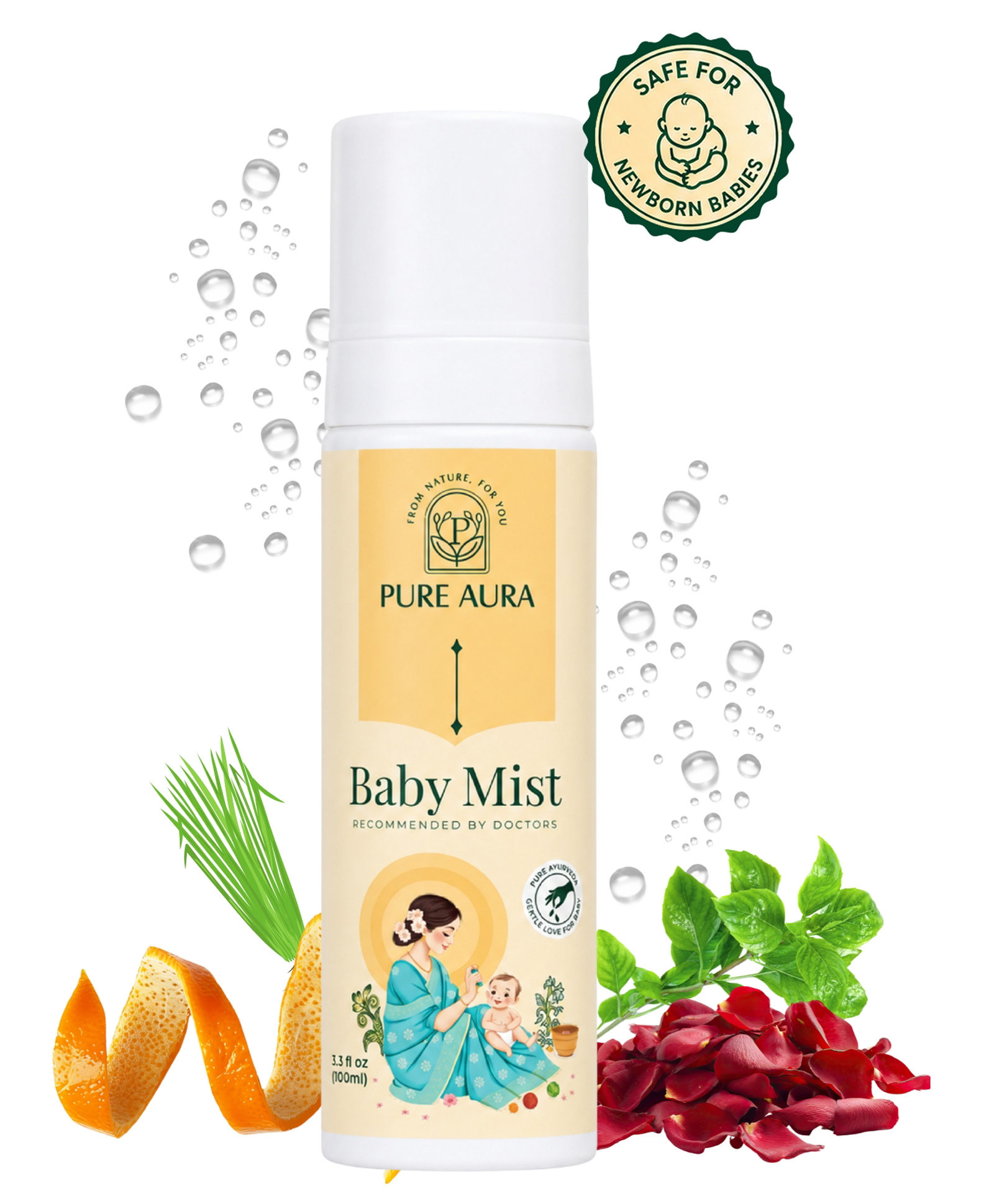 Pure Aura Baby Body Mist with Orange Peel, Gotukola & Lavender Oil - 100 ml-image-7