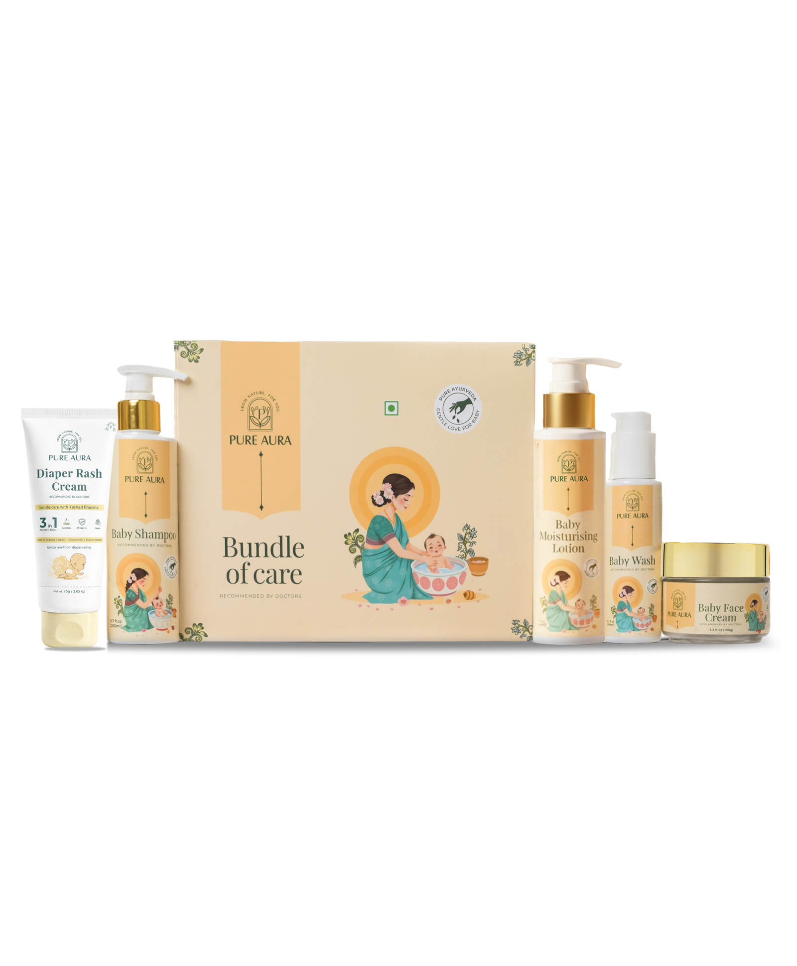 Pure Aura New Born Baby Kit Ayurvedic Baby Care Set - 700 ml-image-10