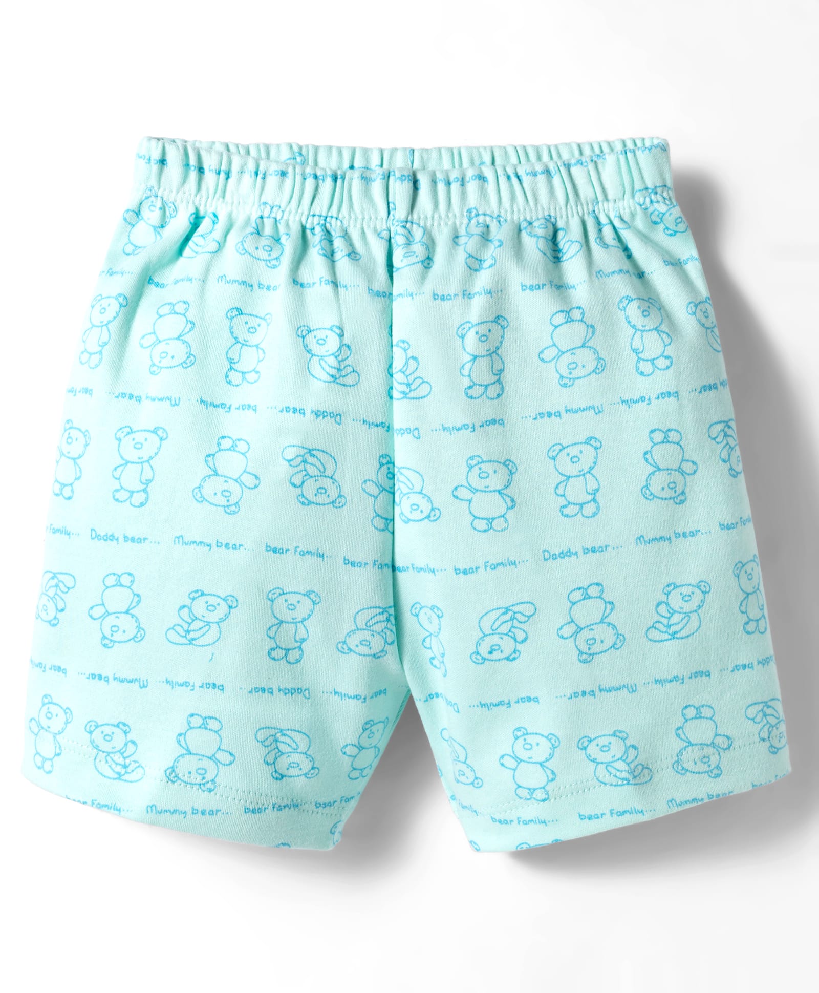 Tango Interlock Knit Knee Length Shorts With Teddy Bear Print - Sea Green-image-20
