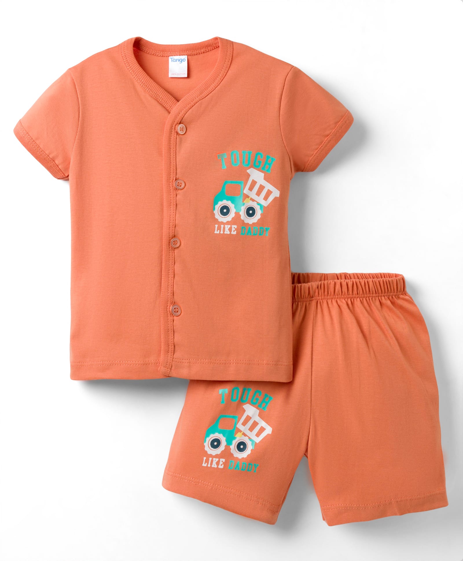 Tango Single Jersey Half sleeves Shorts Sets Orange 3-6m Boys-image-28