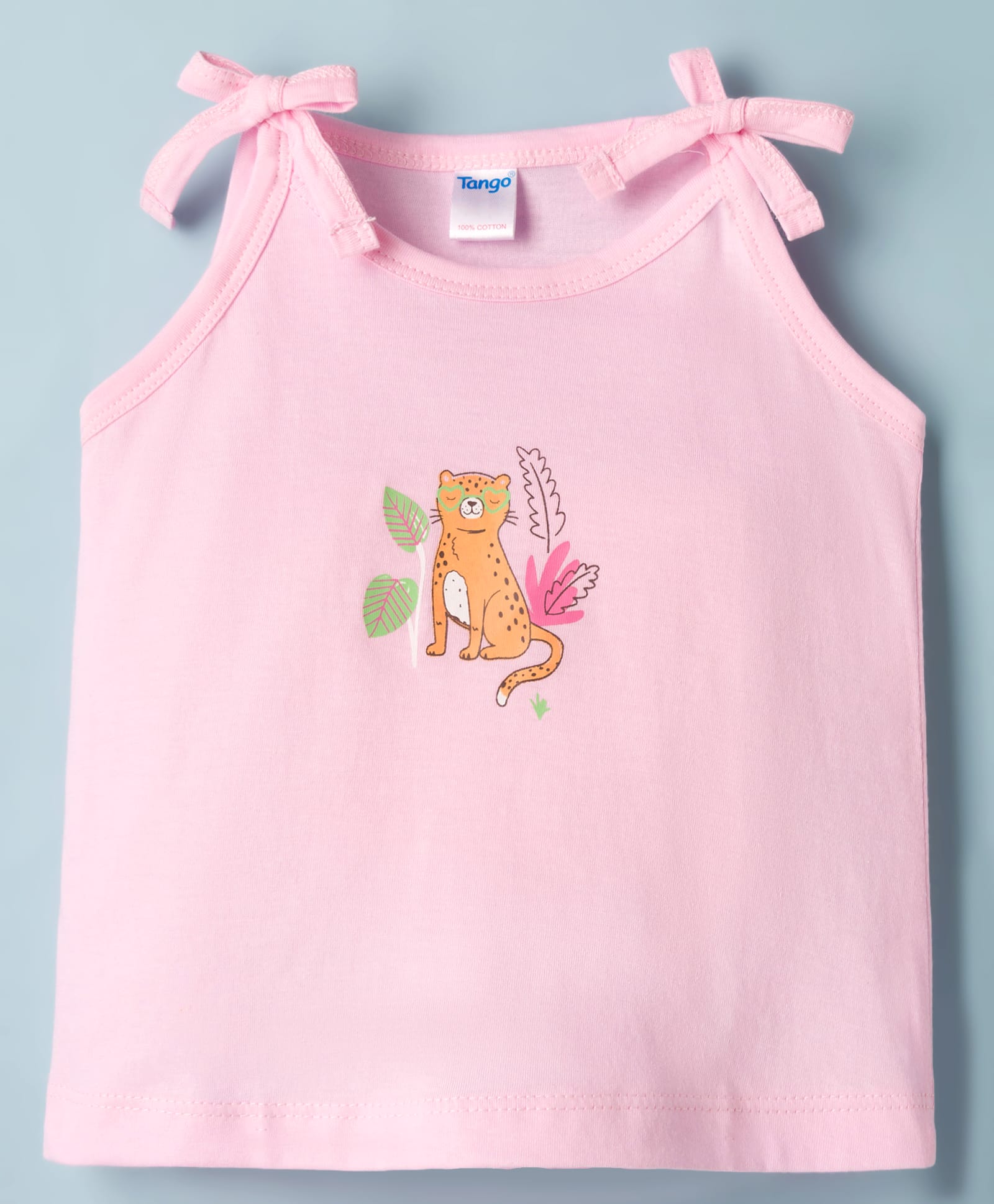 Tango Single Jersey Knit Sleeveless Cheetah Printed Slip - Pink-image-22