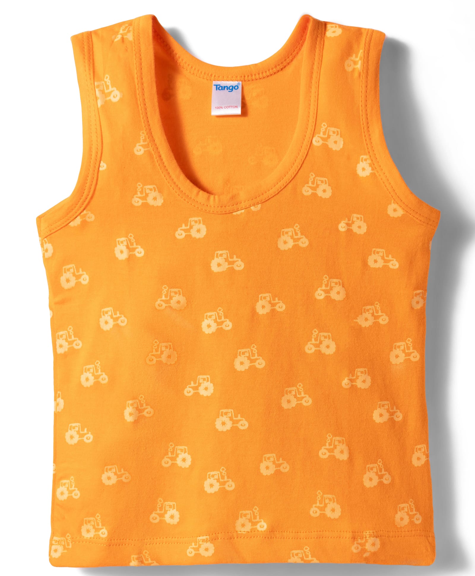 Tango Single Jersey Knit Tractor Printed Sleeveless Vest - Orange-image-16