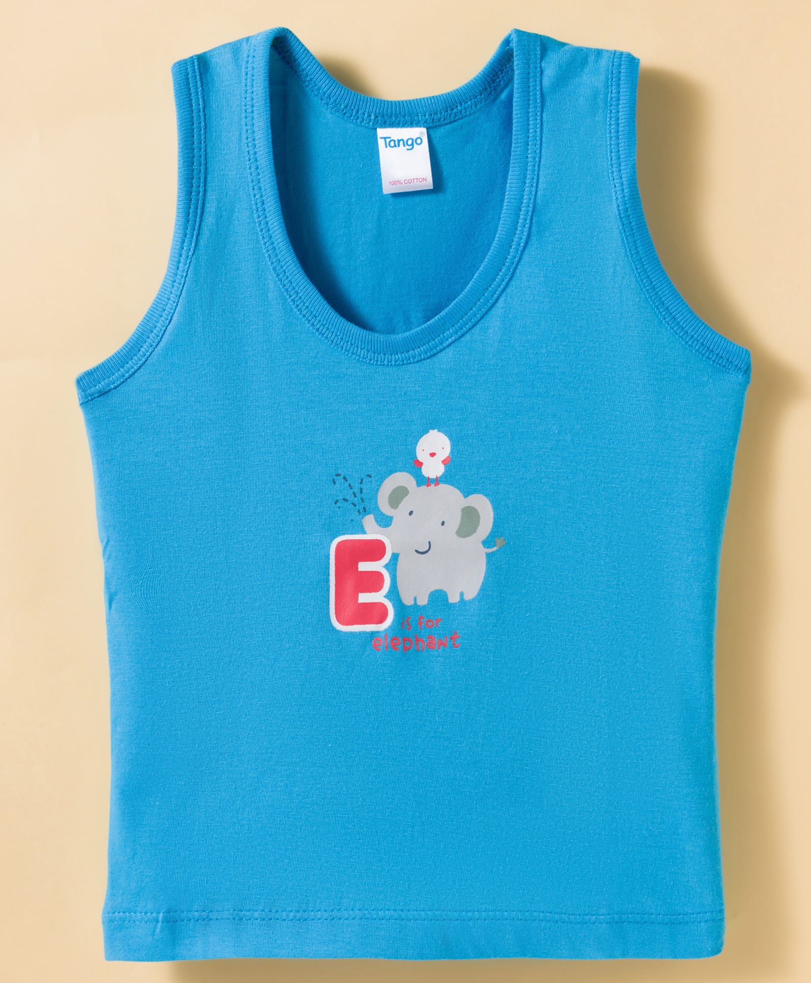 Tango Single Jersey Knit Sleeveless Animal Printed Vest - Blue-image-41