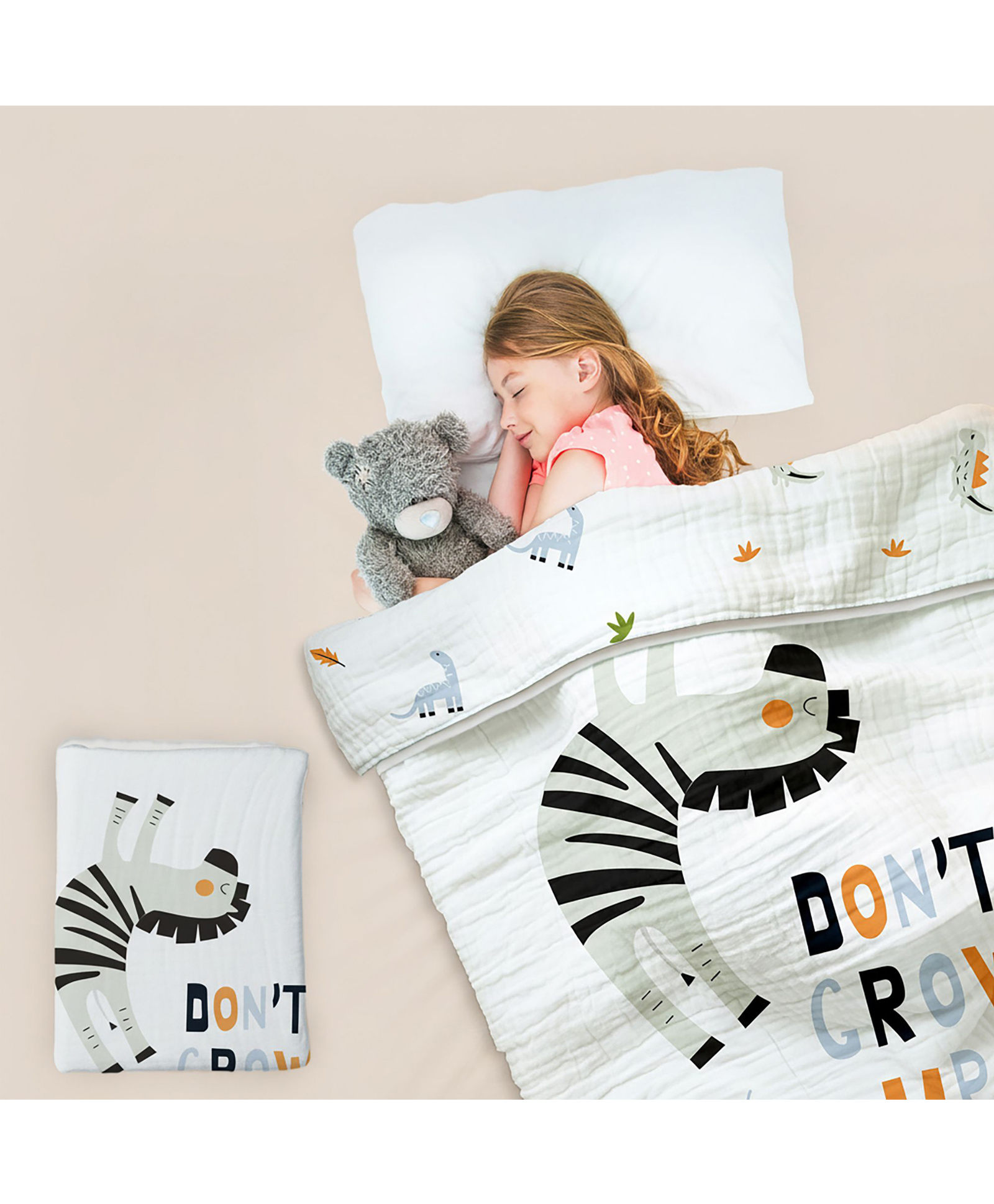 R for Rabbit Softkins Muslin Quilt Blanket for Newborn Baby 3 Layers Muslin Cotton Fabric All-Season Soft Breathable Lightweight & multipurpose Reversible Dohar - White-picture-22