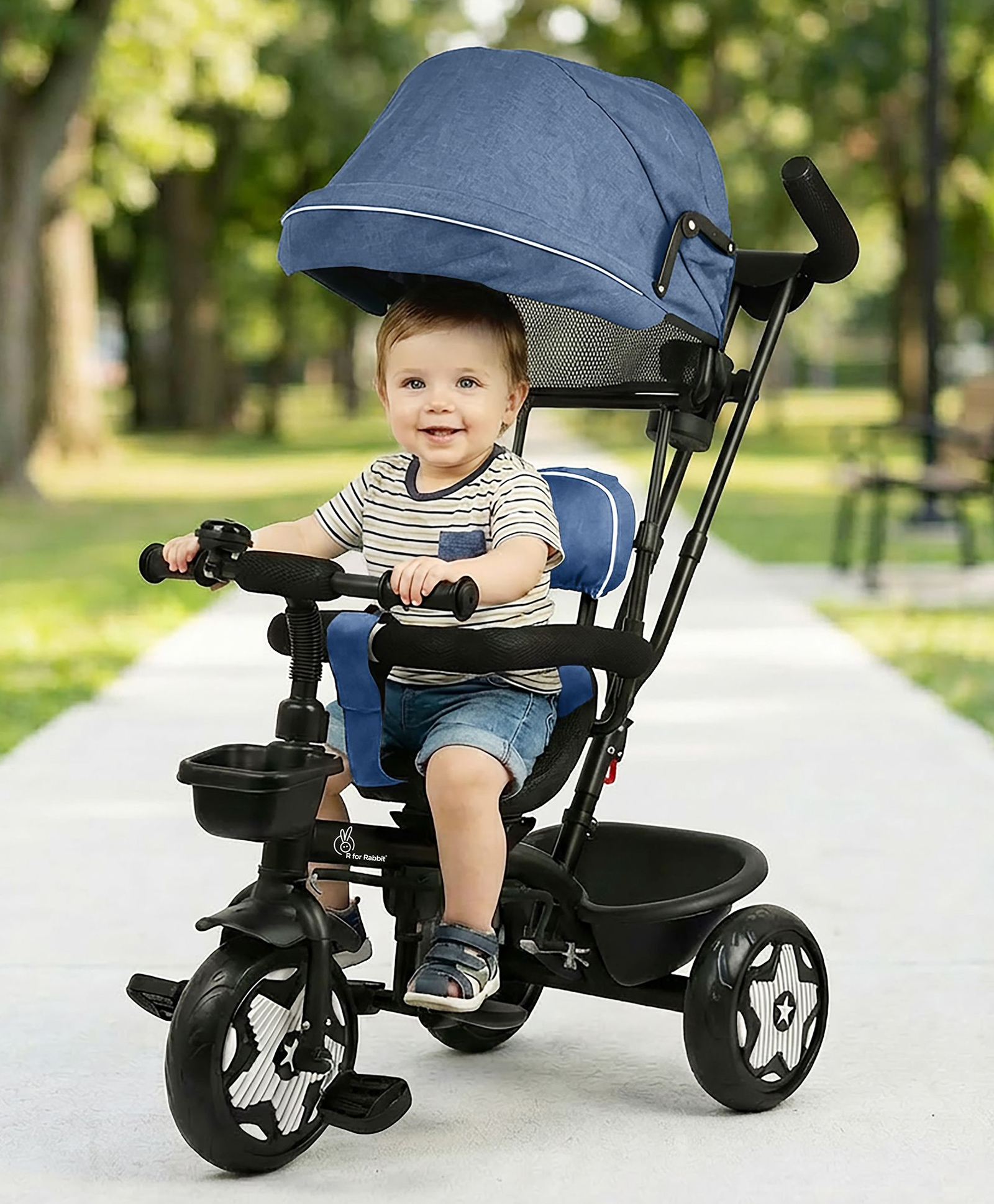R for Rabbit Tiny Toes R40 Ace Tricycle with Parental Control - Blue-picture-30
