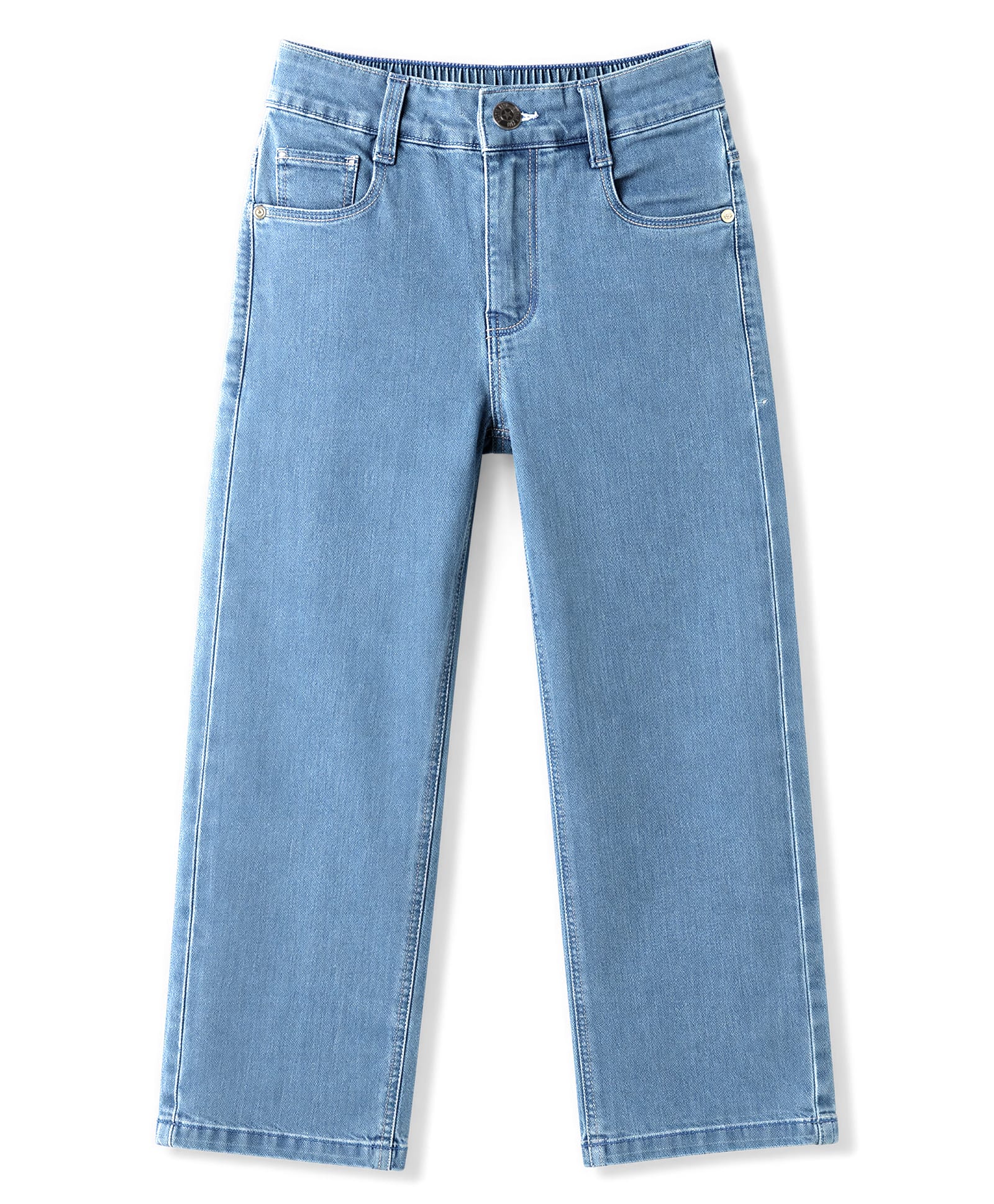 Kookie Kids Denim Full Length Washed Jeans - Light Blue-image-24