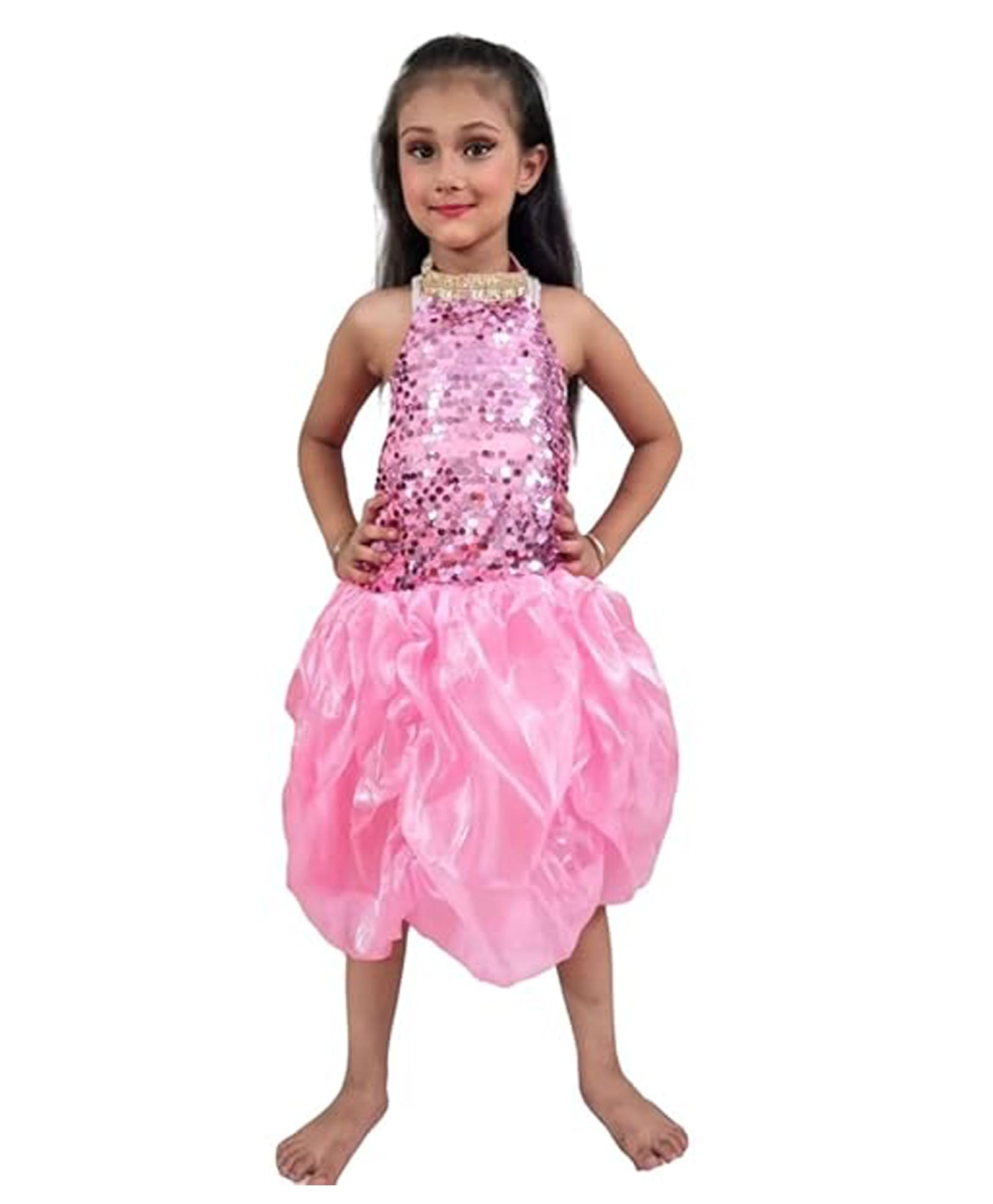 BookMyCostume Sleeveless Sequins Embellished Fancy Dress Costume - Pink-image-32