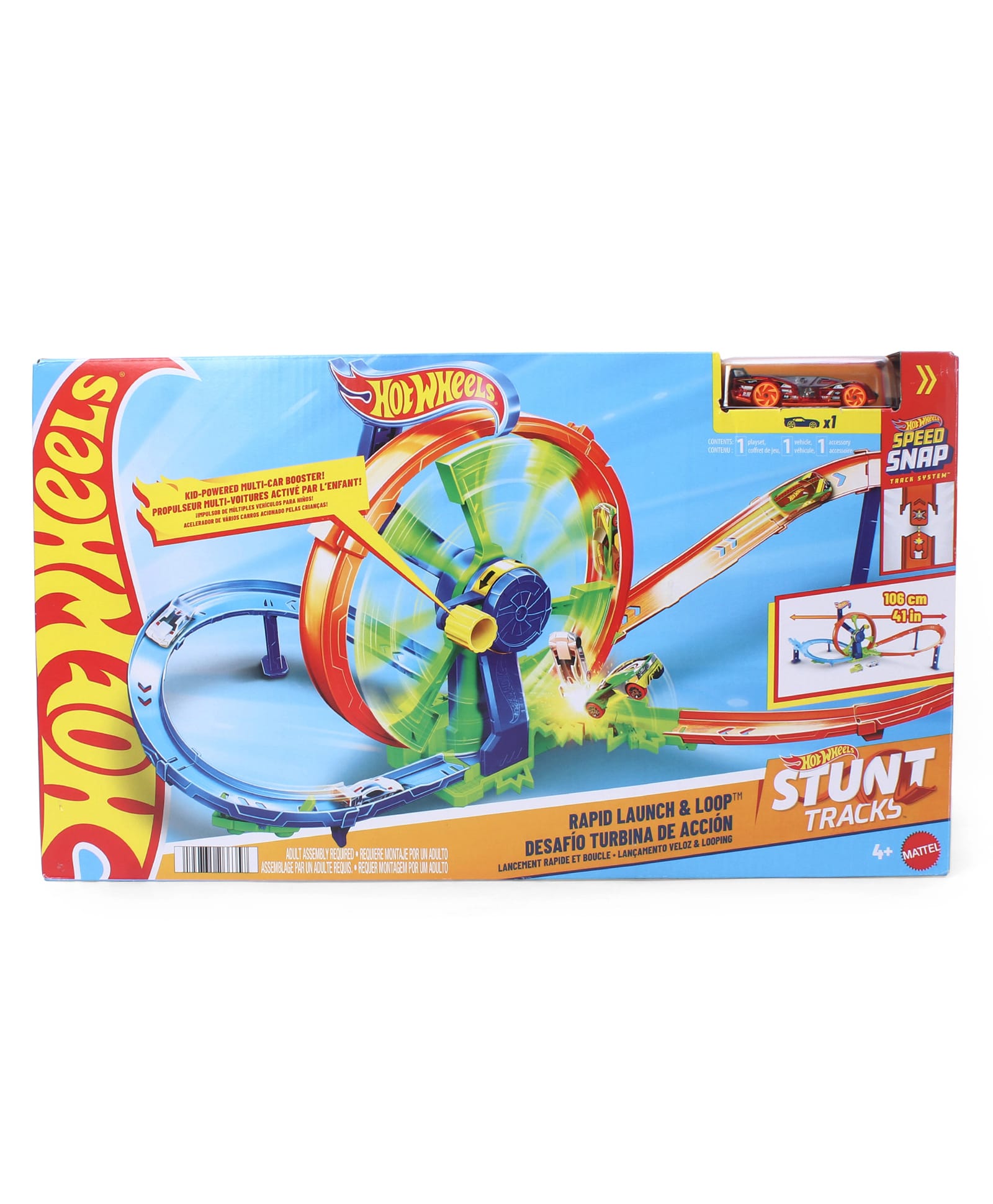 Hot Wheels Rapid Launch & Loop Playset with 1:64 Scale Die-Cast Toy Car, Crash & Track Set - Multicolor-picture-34